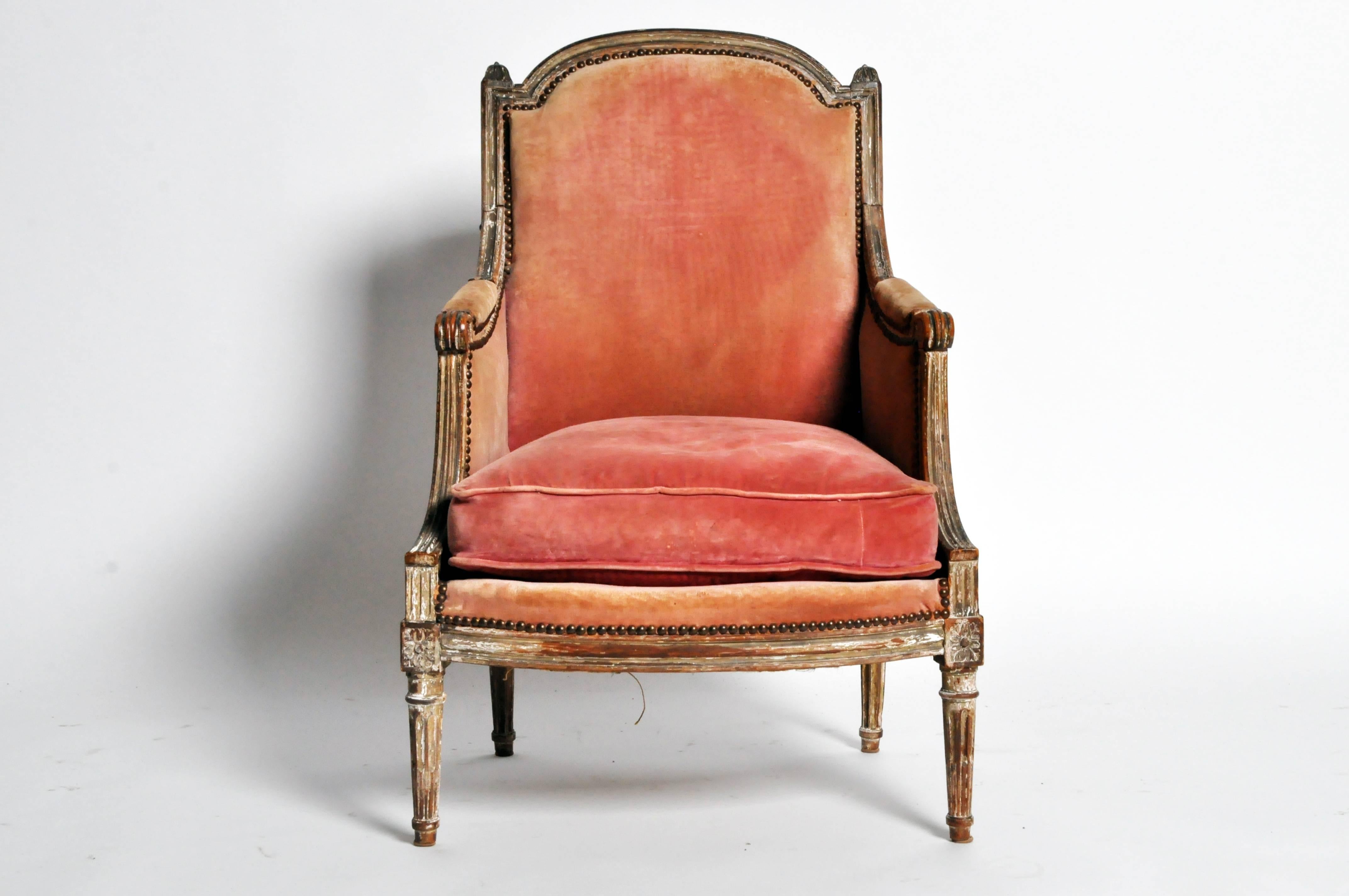 This impressive pair of Louis XVI style bergere armchairs are from France and are made from ashwood, mid-1800s.