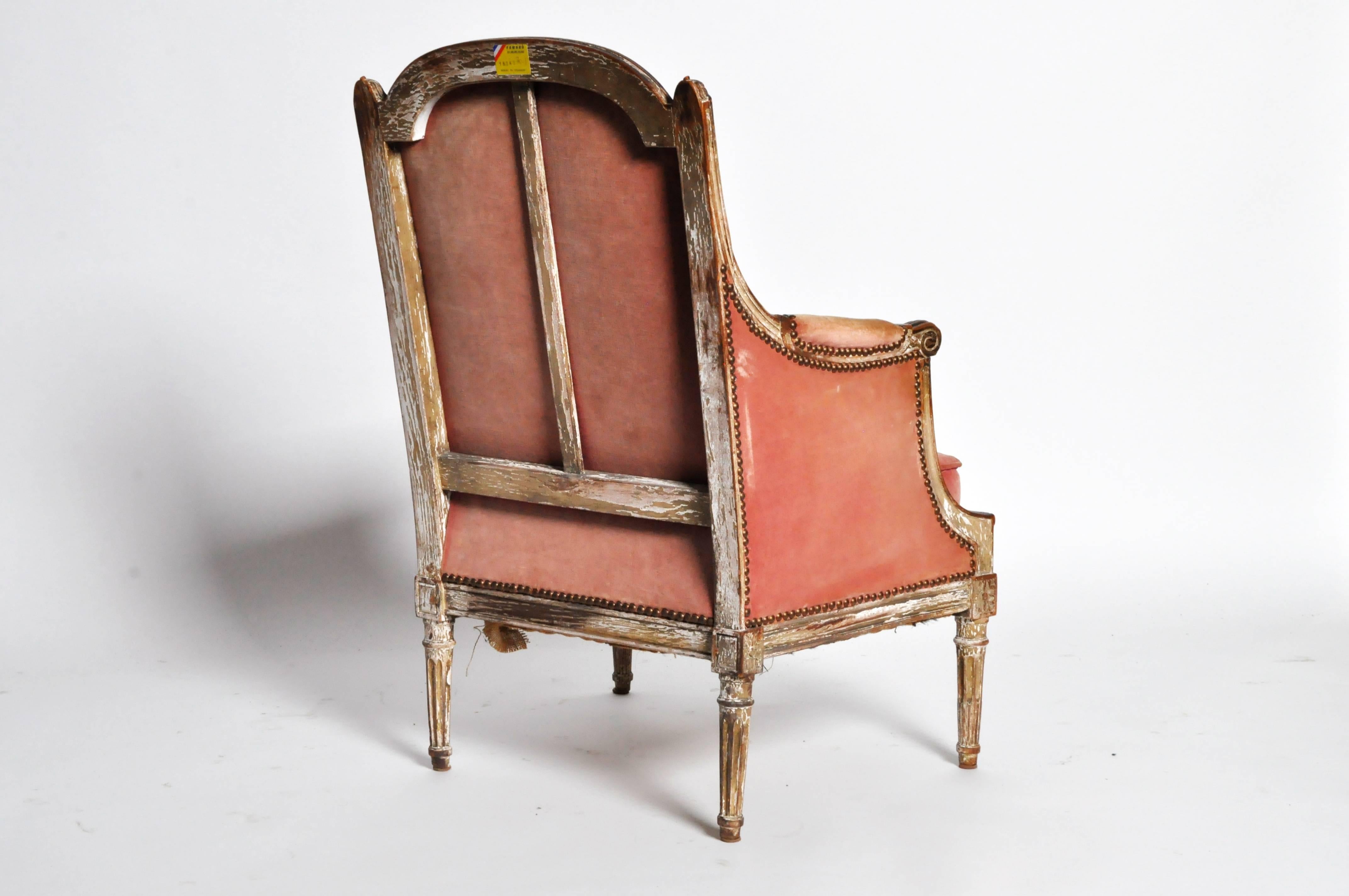 19th Century Pair of Louis XVI Style Bergere Armchairs