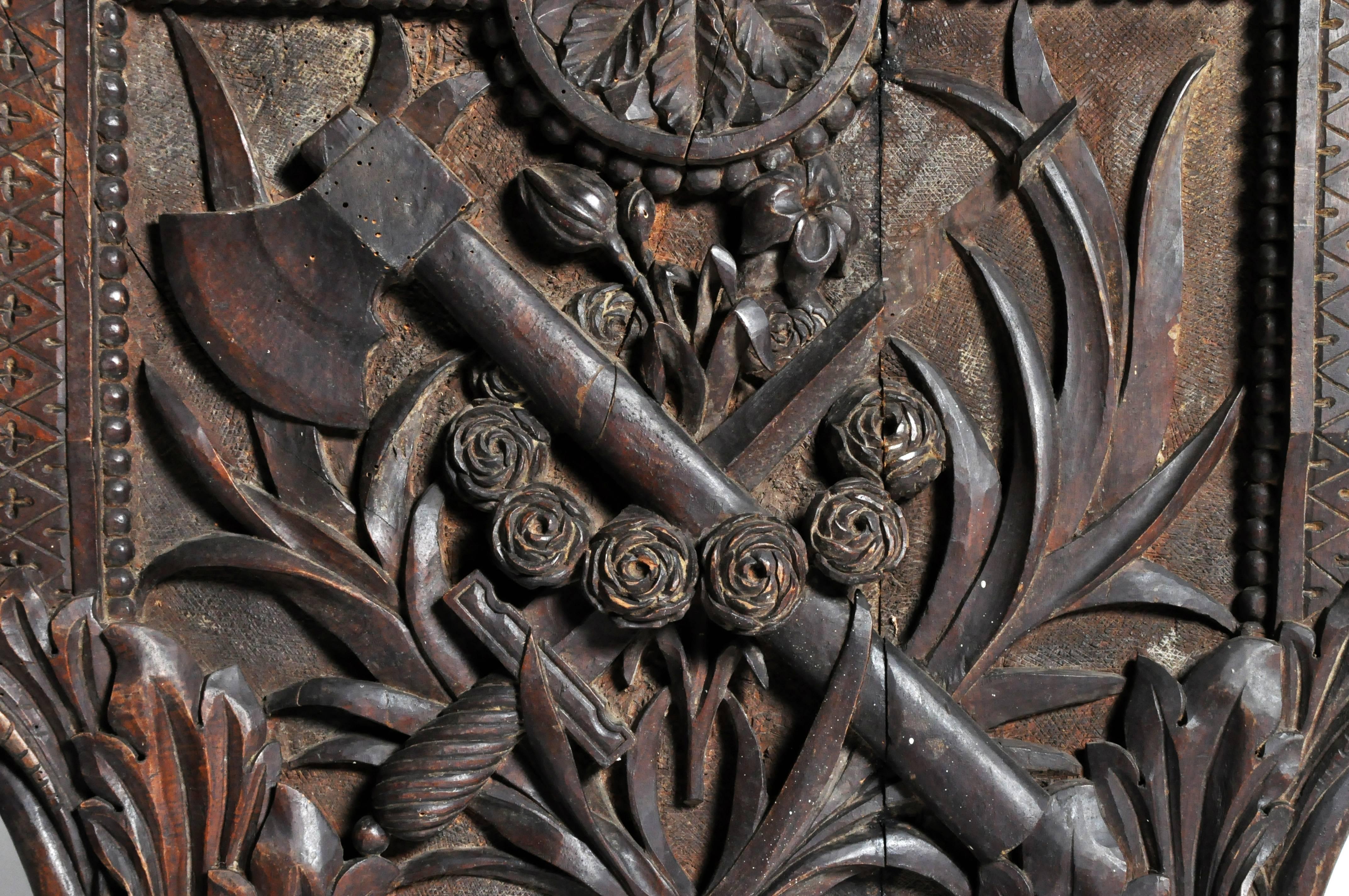 Hand-Carved Crest from a Chateau 1