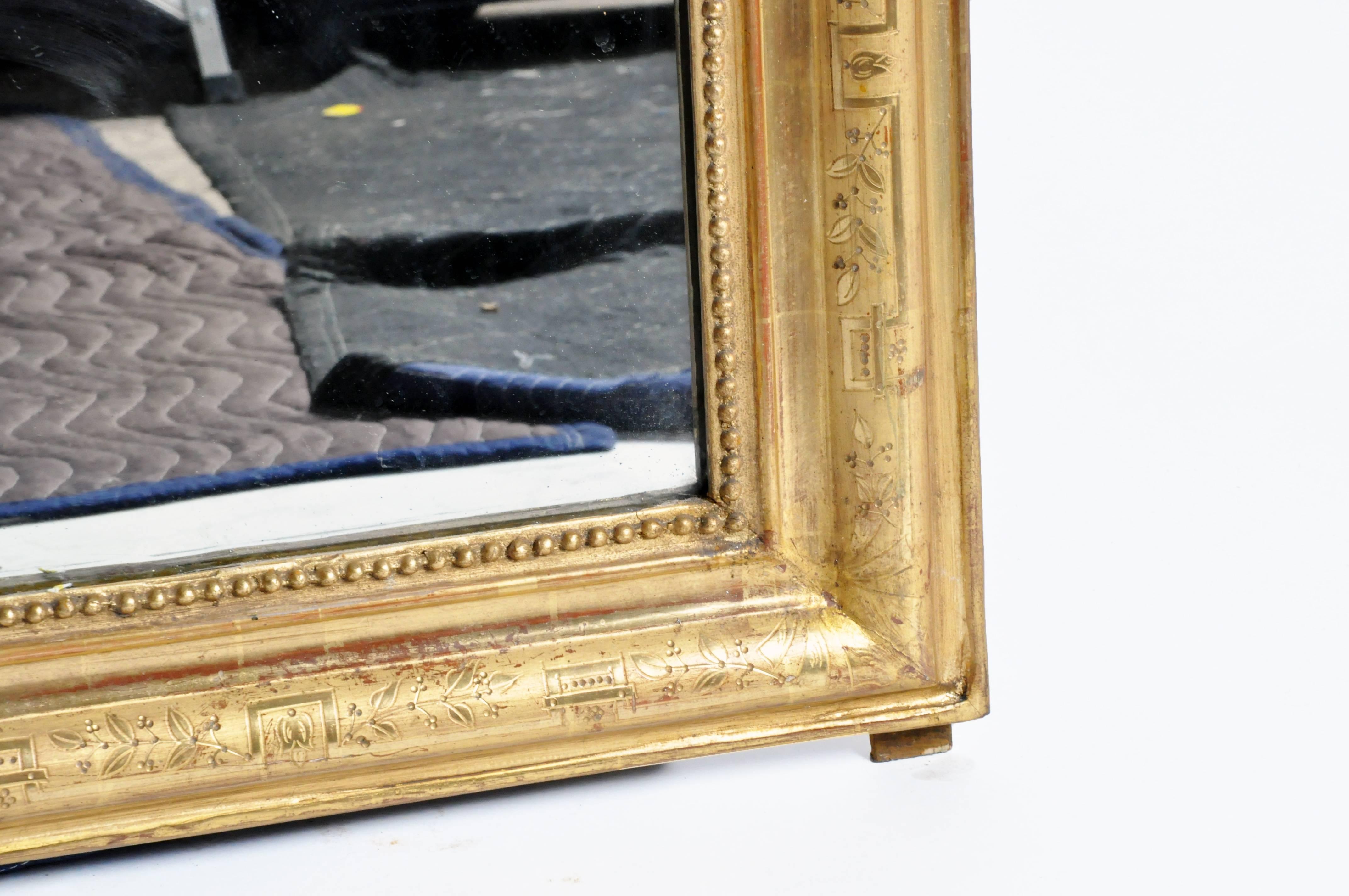Gilded Pinewood Mirror with Original Glass 2