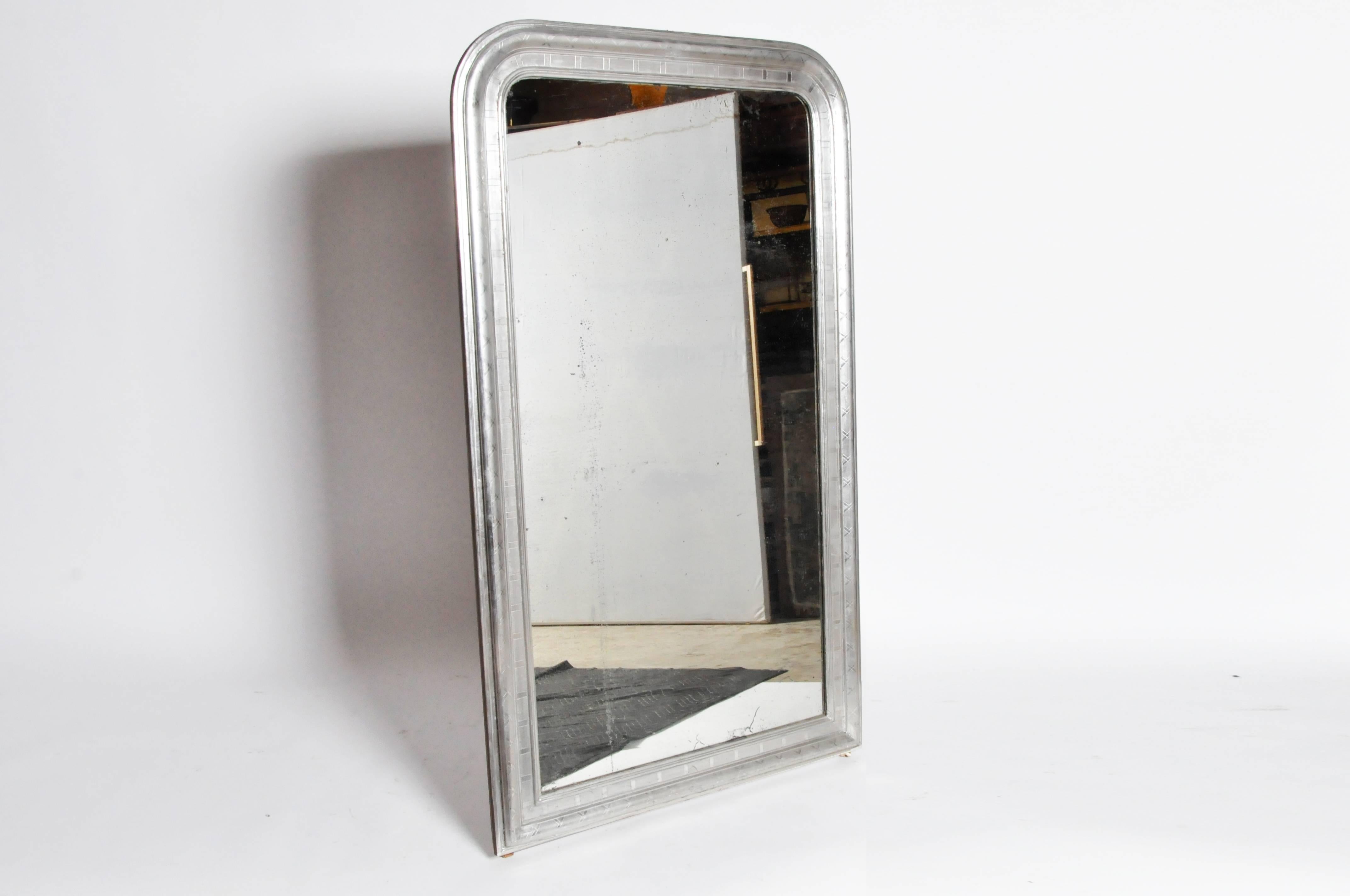 Italian Silver Leaf Mirror with Original Glass