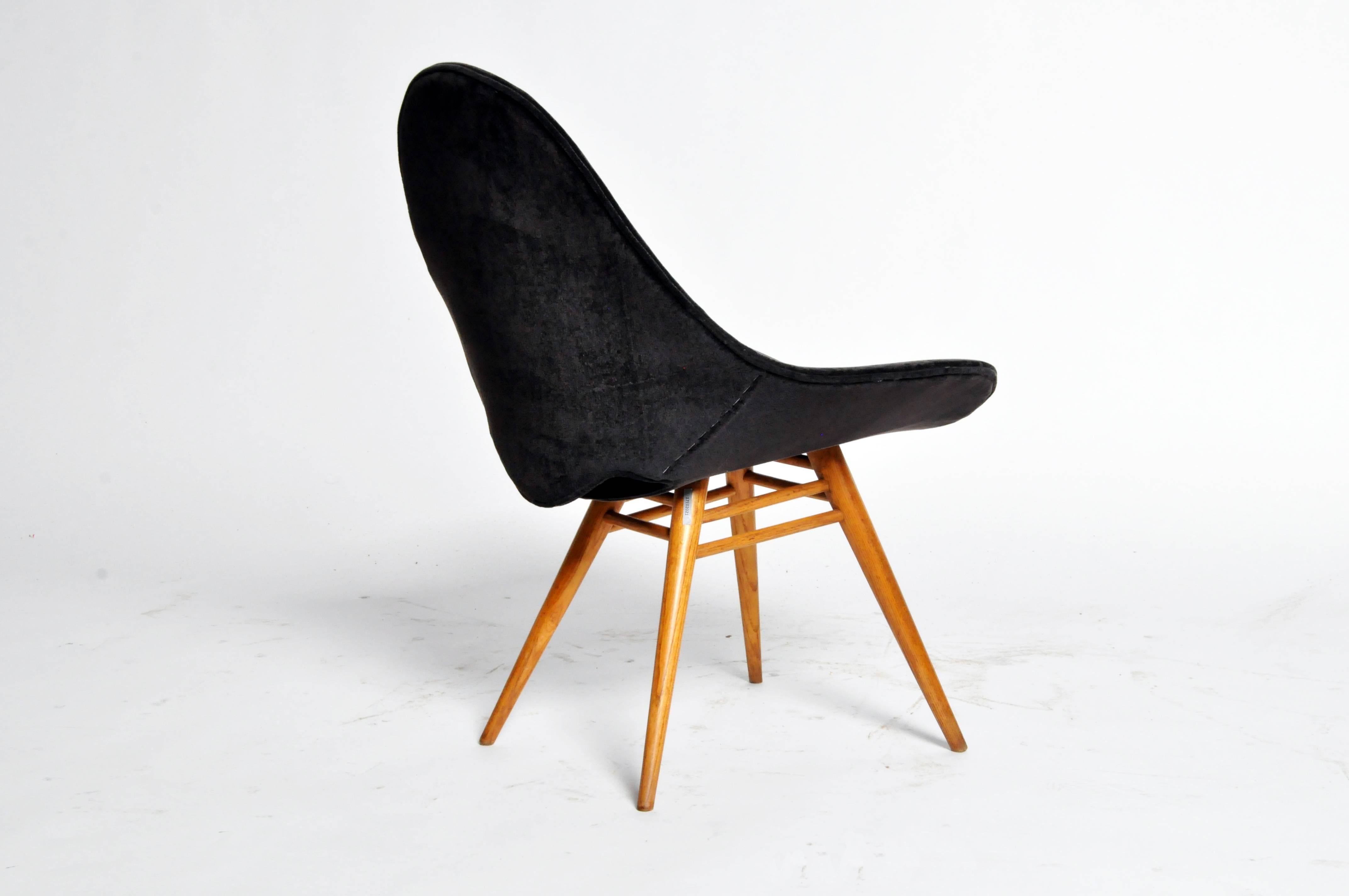 Wood Pair of Italian Style Eggshell-Shape Chairs