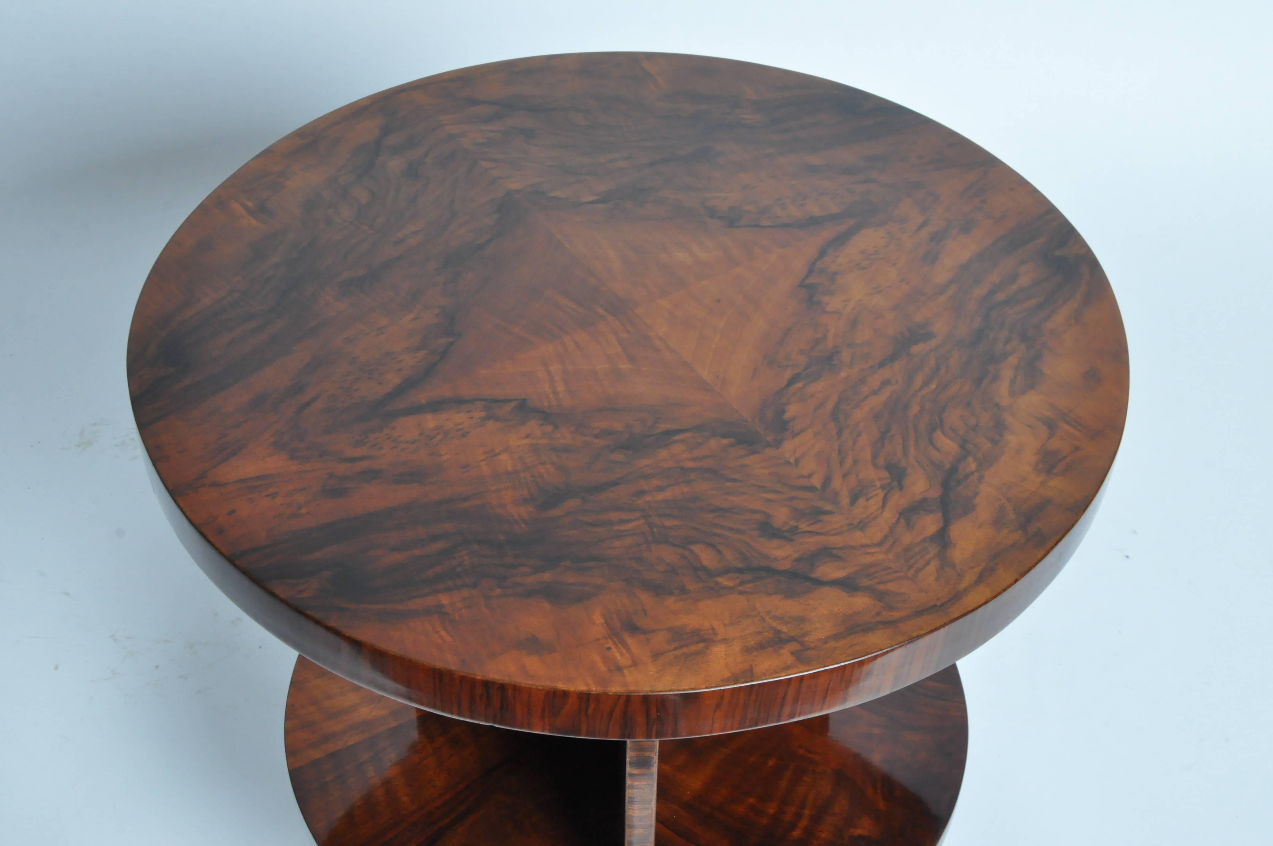 Art Deco Round Table with Shelf 2