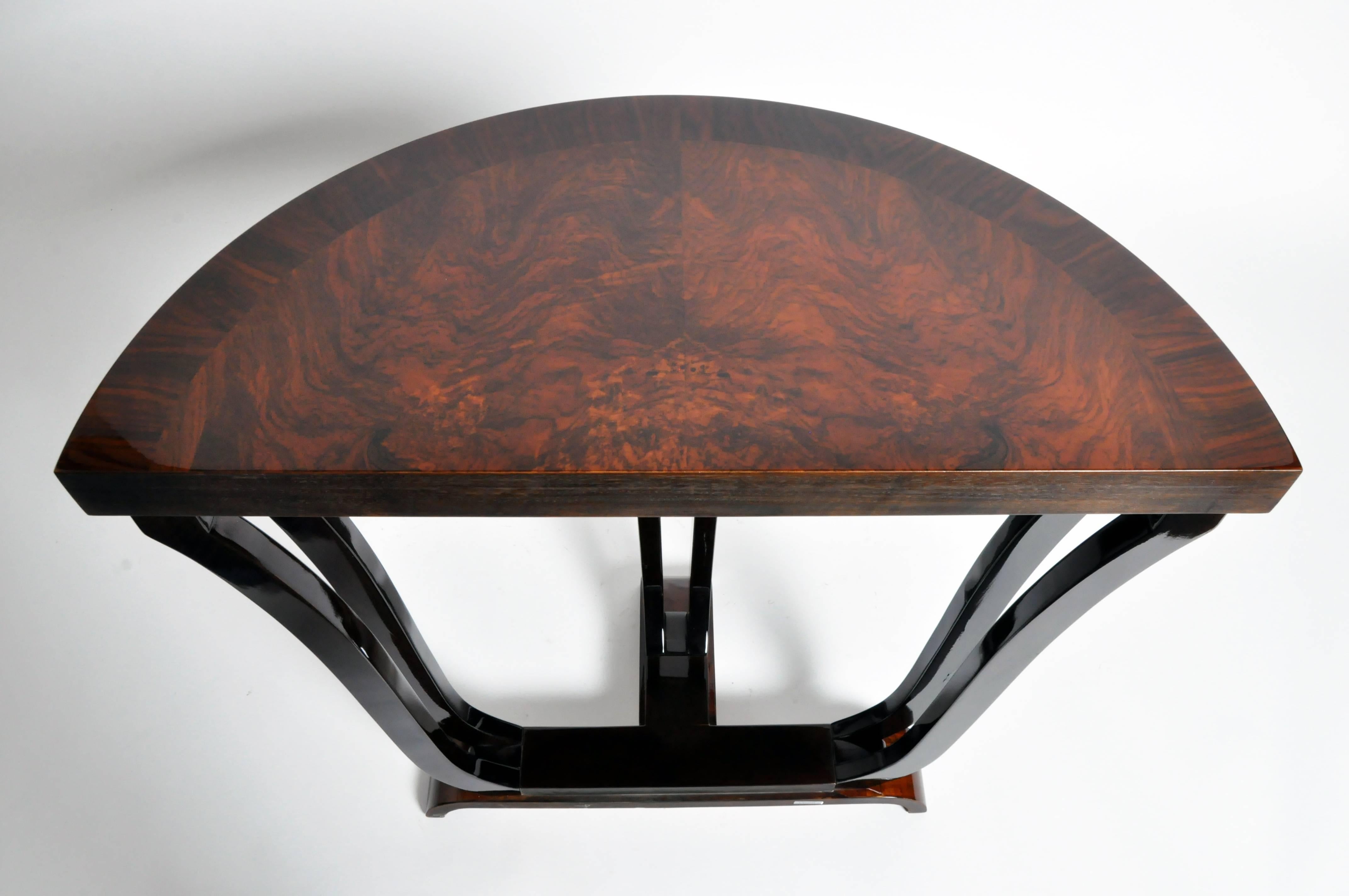 Contemporary Art Deco Style Half-Round Console Table