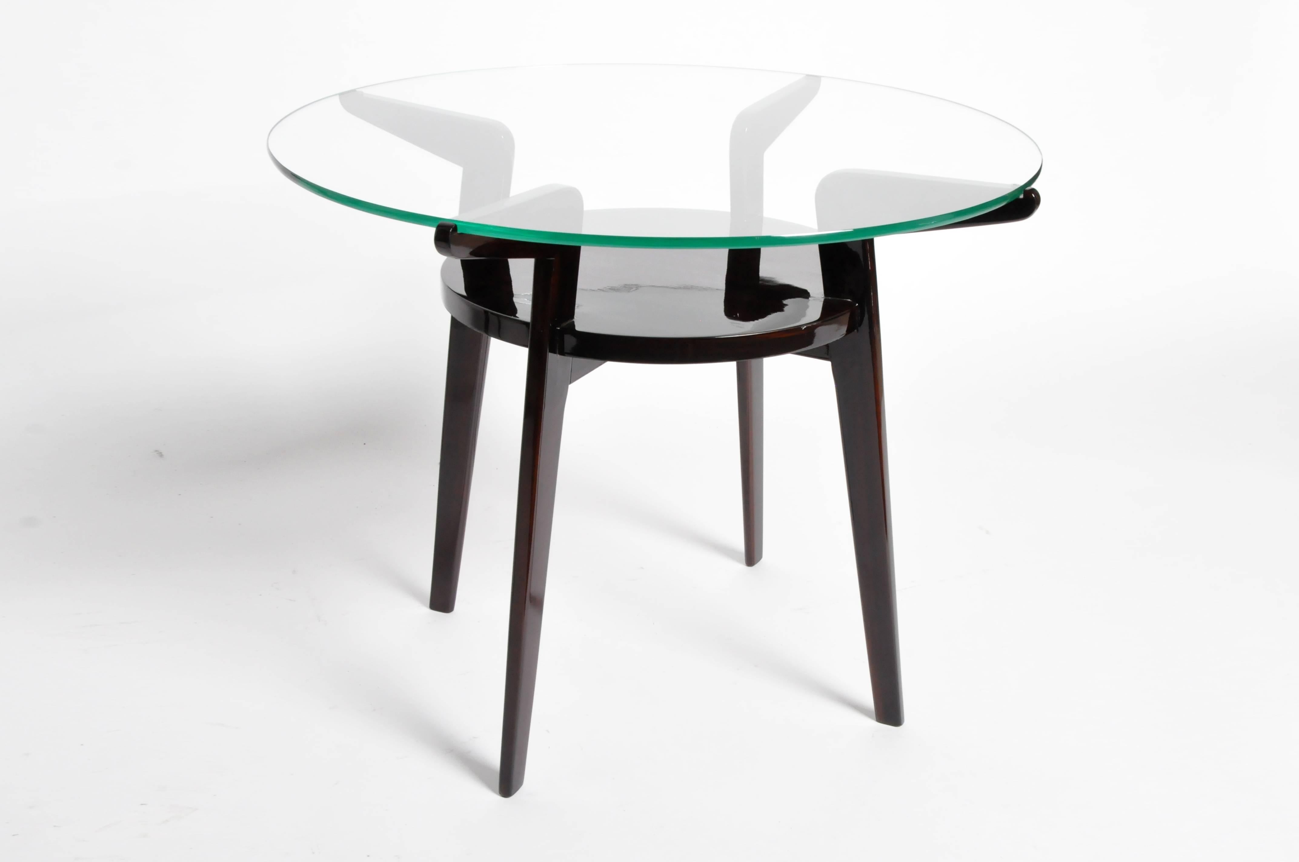 Mid-Century Modern Mid-Century French Glass Top Round Tables