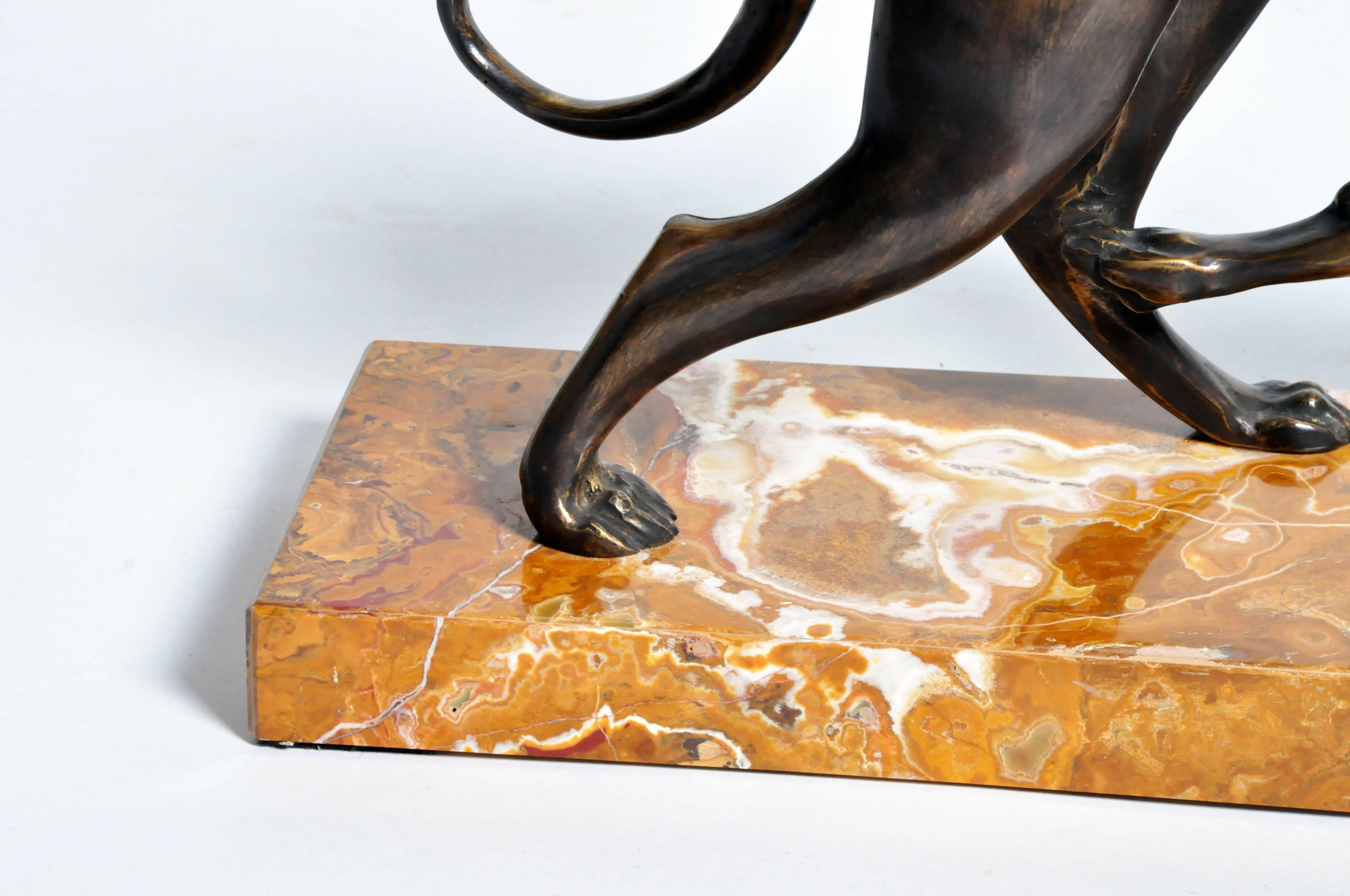 Art Deco Bronze Greyhound Sculpture by Irénée René Rochard 4