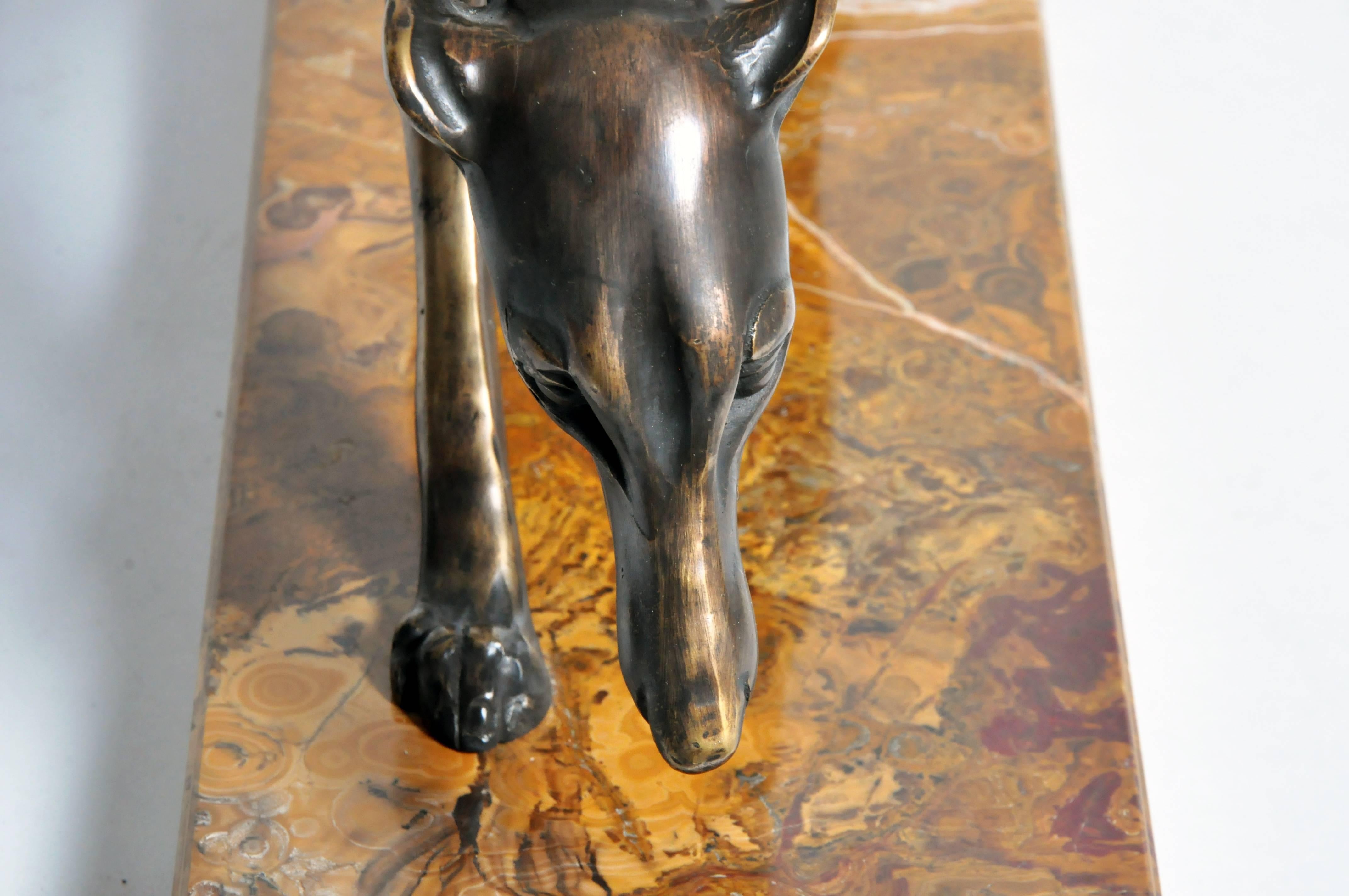 Art Deco Bronze Greyhound Sculpture by Irénée René Rochard 1