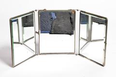 Folding Travel Mirror with Leather Cover