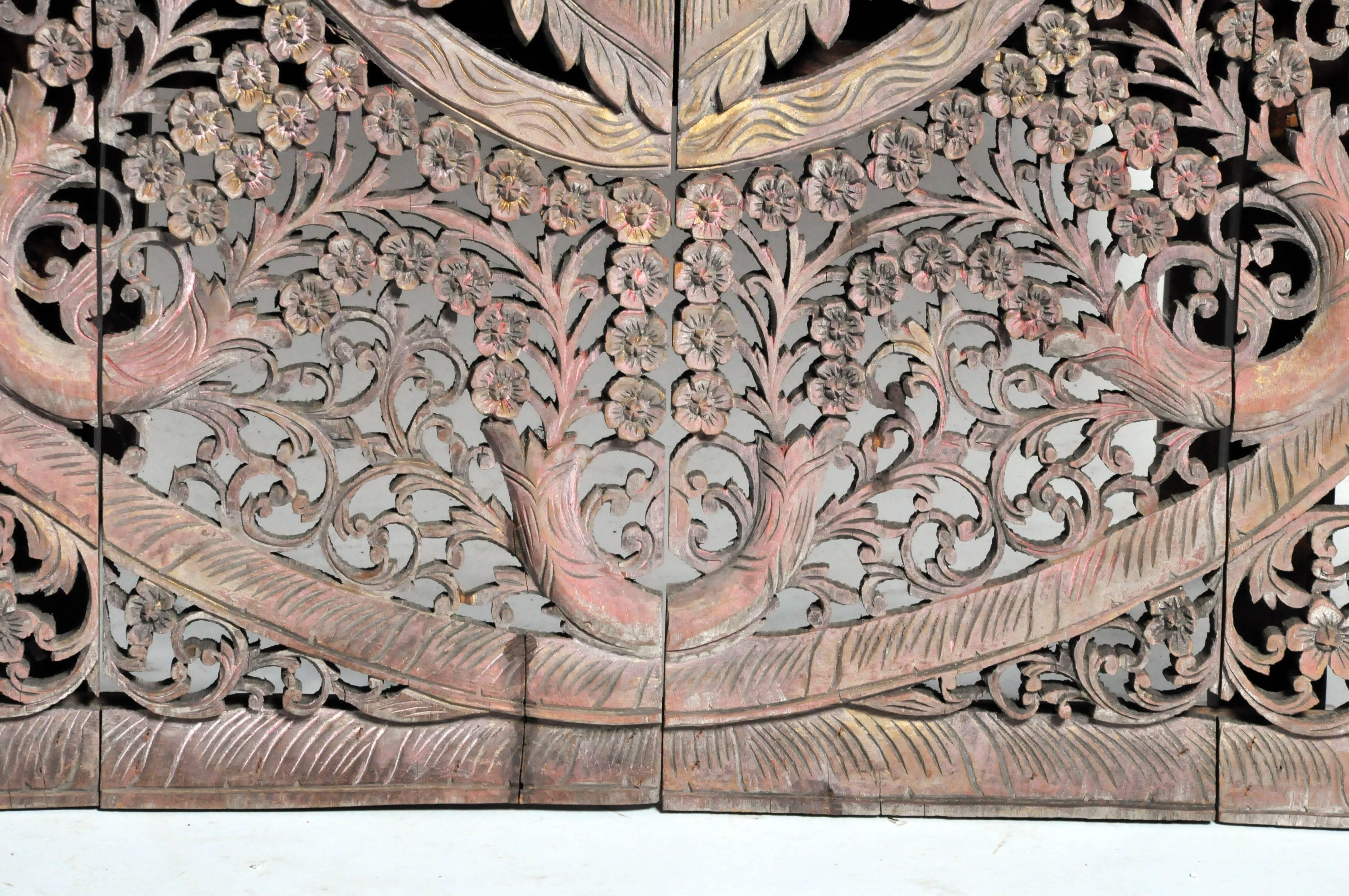 Carved Ceiling Panel with Flower Motifs 2