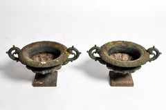 Cast Iron Planter with Original Green Paint