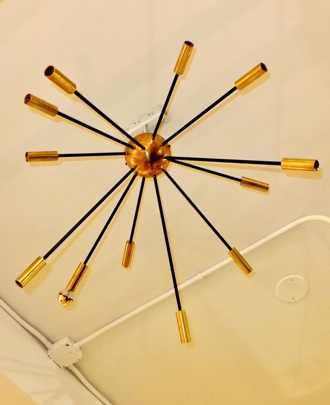 Mid-Century Modern Rare Ceiling or Wall-Mounted Sputnik by Stilnovo For Sale
