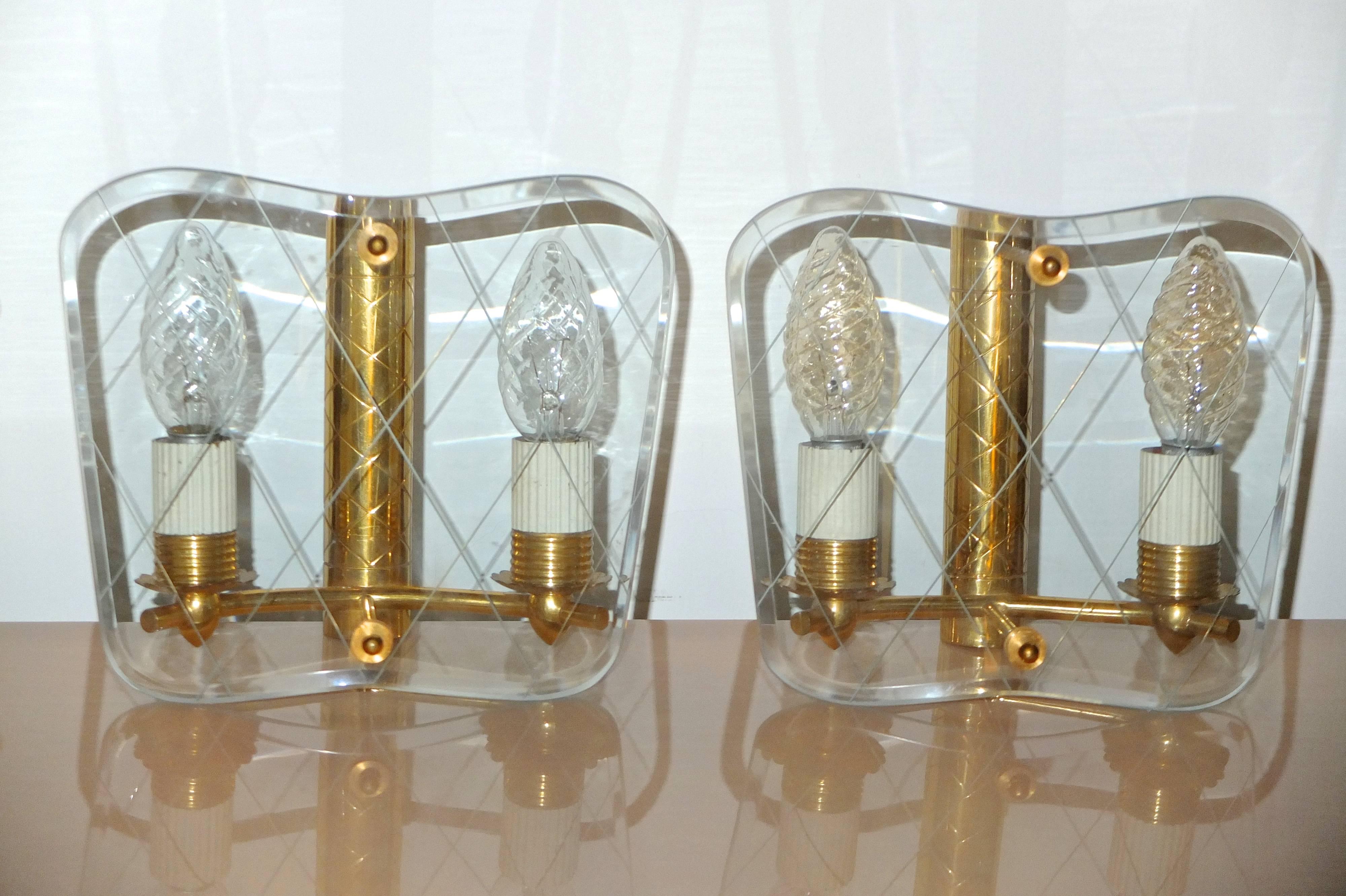 Mid-20th Century Four Pairs of Italian Sconces For Sale