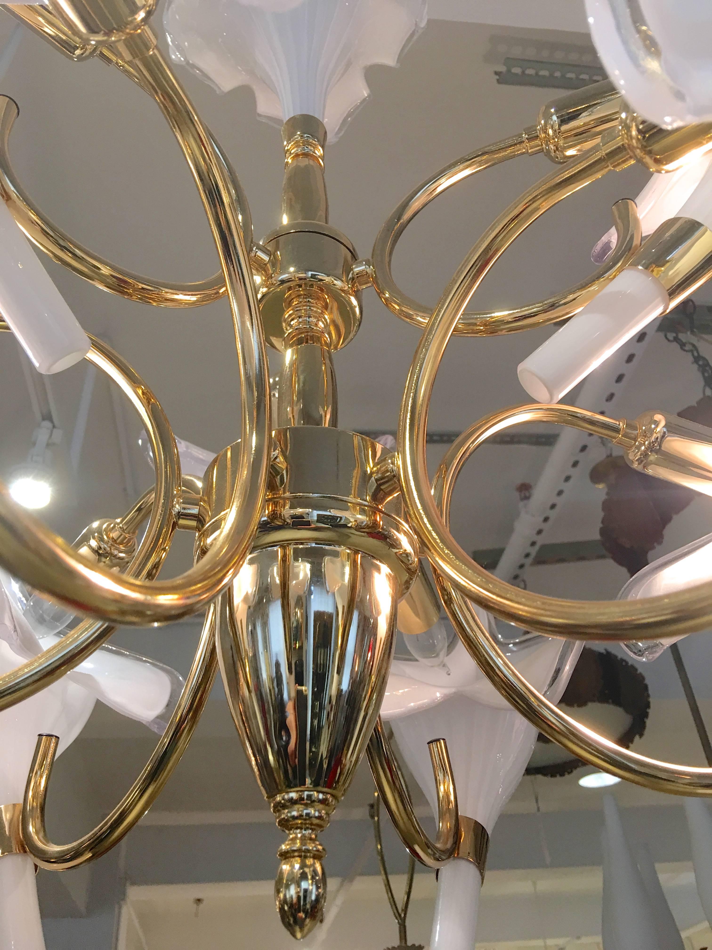 Bellissimo lampadario di Murano Calla Lily di Franco Luce In condizioni ottime in vendita a Hanover, MA