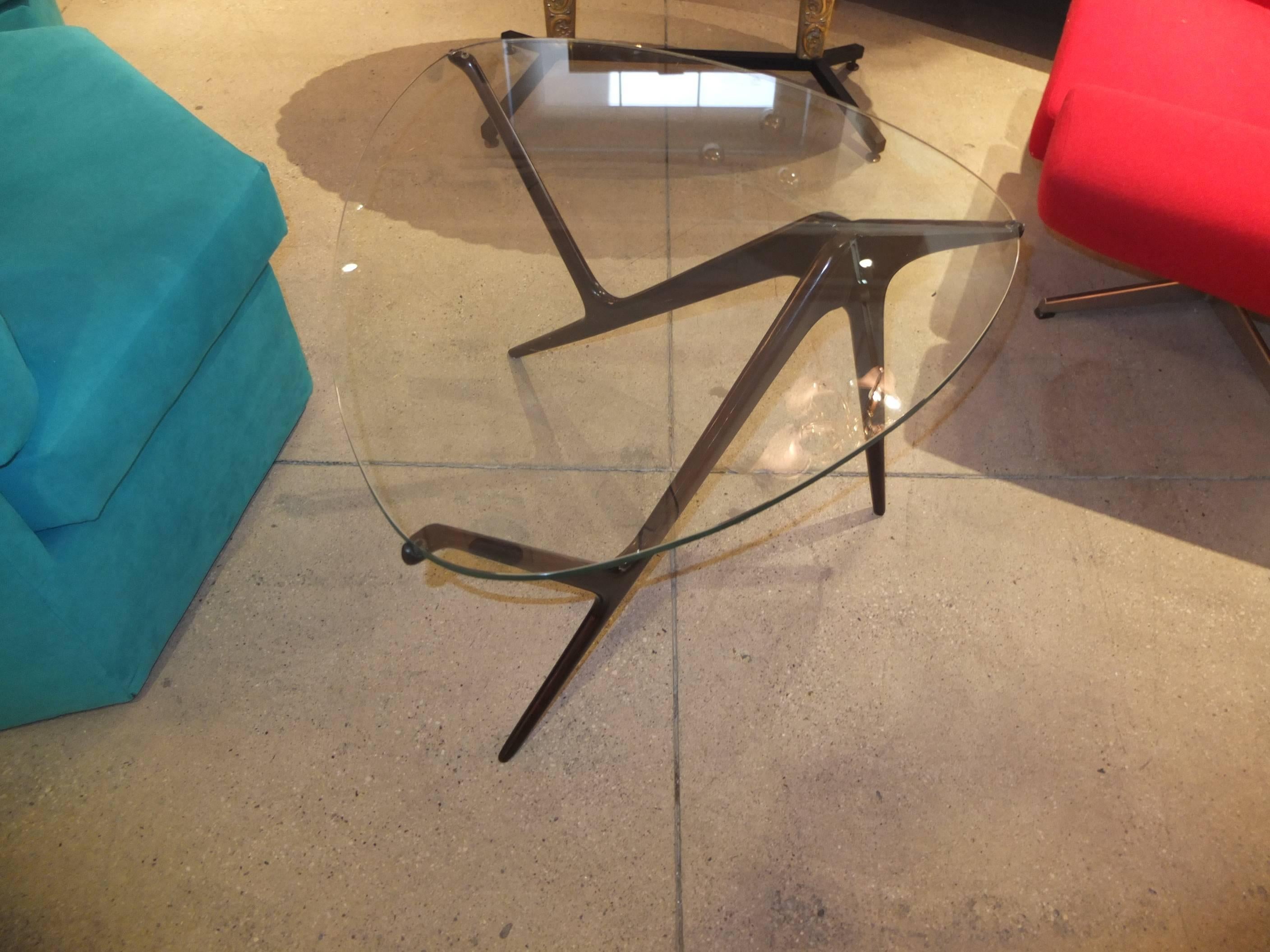1950s Italian Occasional Table in the Style of Carlo Mollino In Good Condition For Sale In Hanover, MA