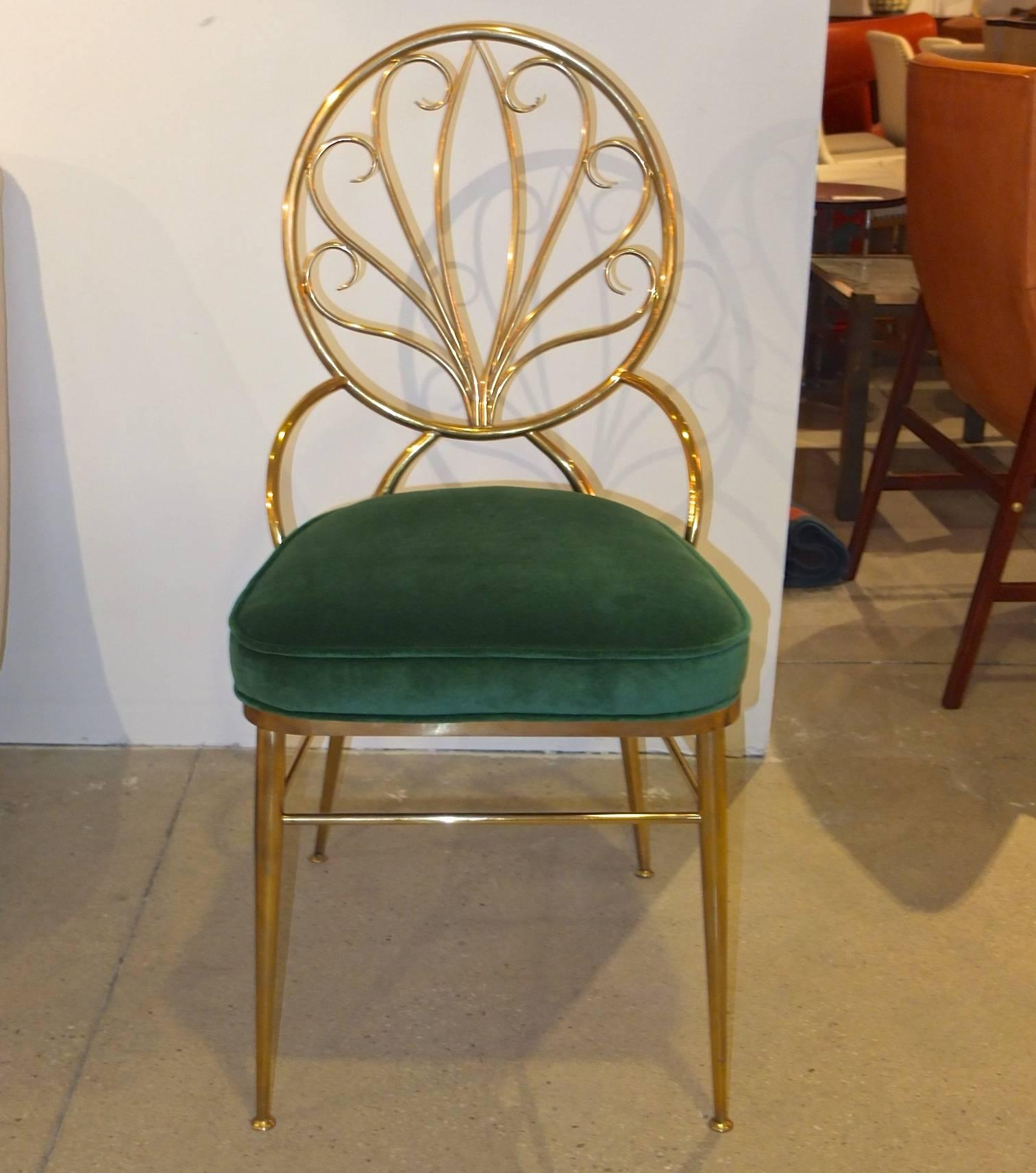 Pair of Solid Brass Chiavari Chairs 1