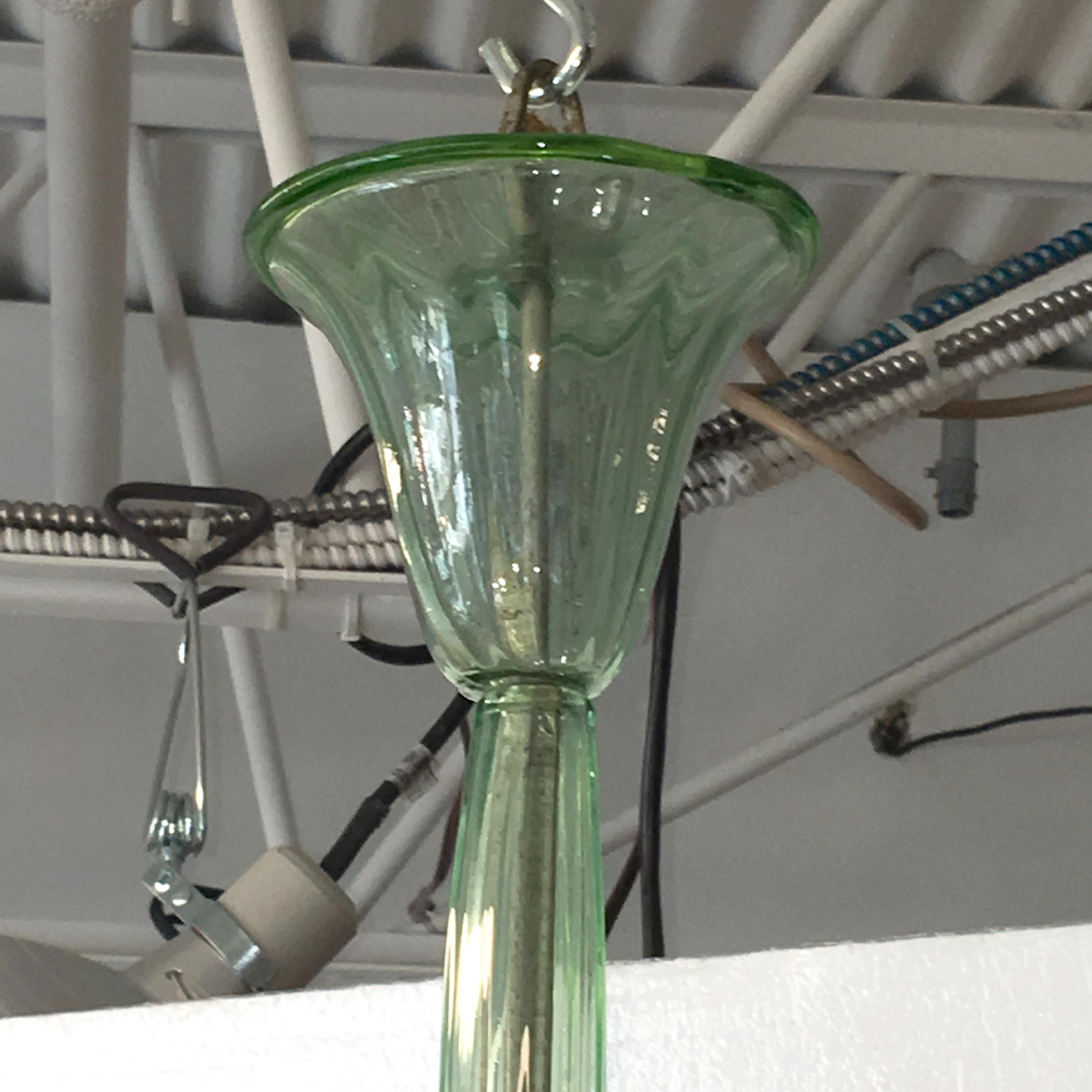 1960s Green Murano Glass Chandelier 10