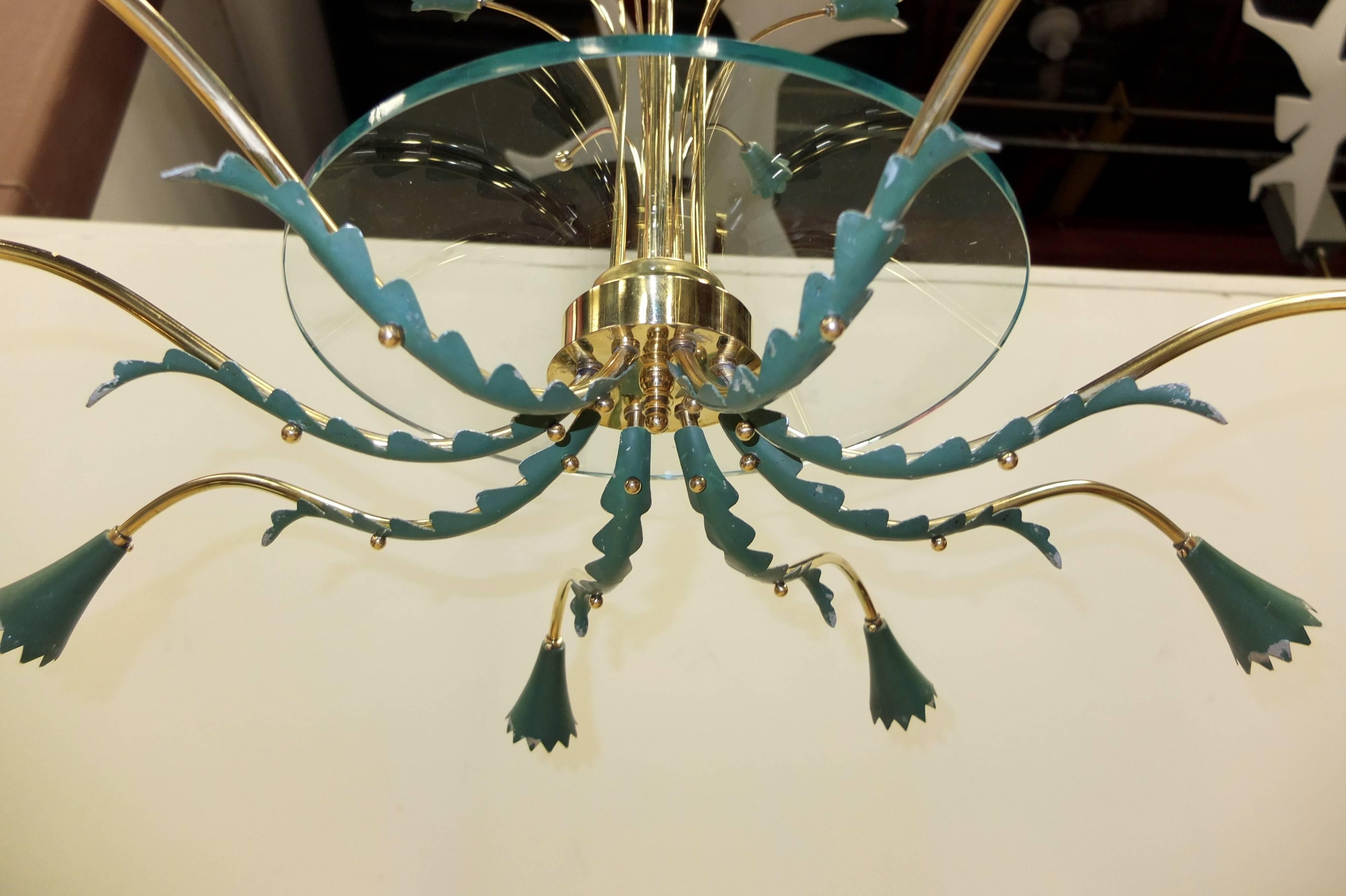 1950's Italian Chandelier in the Style of Arredoluce 1