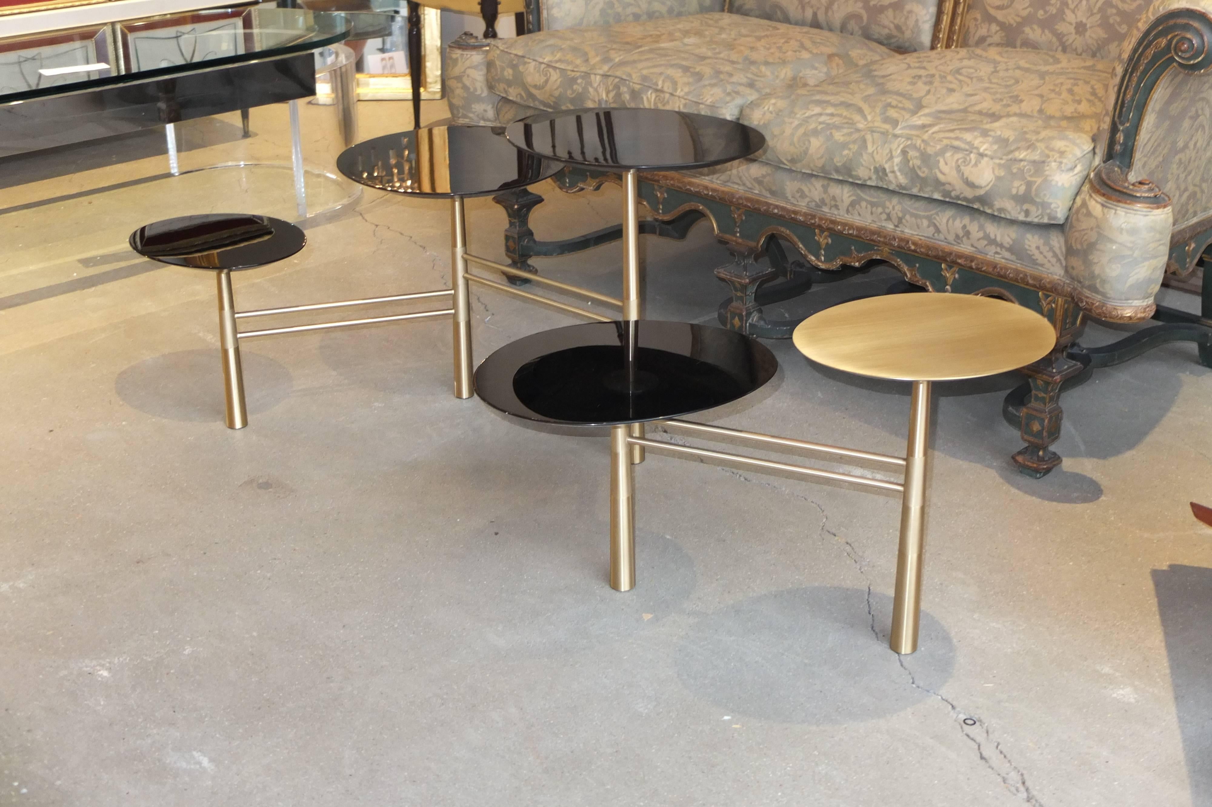 Brass Pebble Table by Nada Debs For Sale