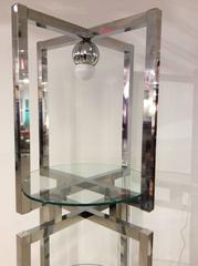 Geometric Chrome Tower Etagere in the style of Milo Baughman