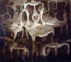 "Accent", Monumental Charcoal on Canvas Painting by Jessica Scott Felder