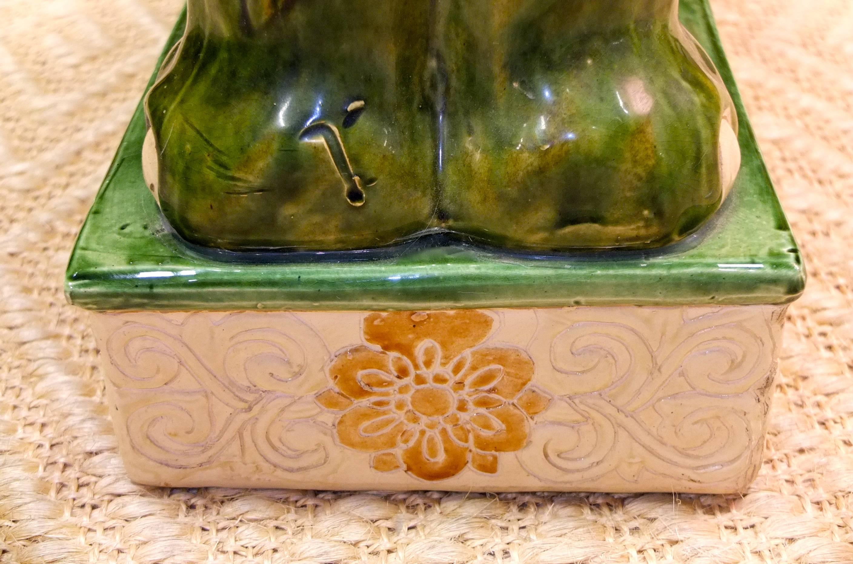 Chinese Vintage Glazed Ceramic Elephant Garden Stool