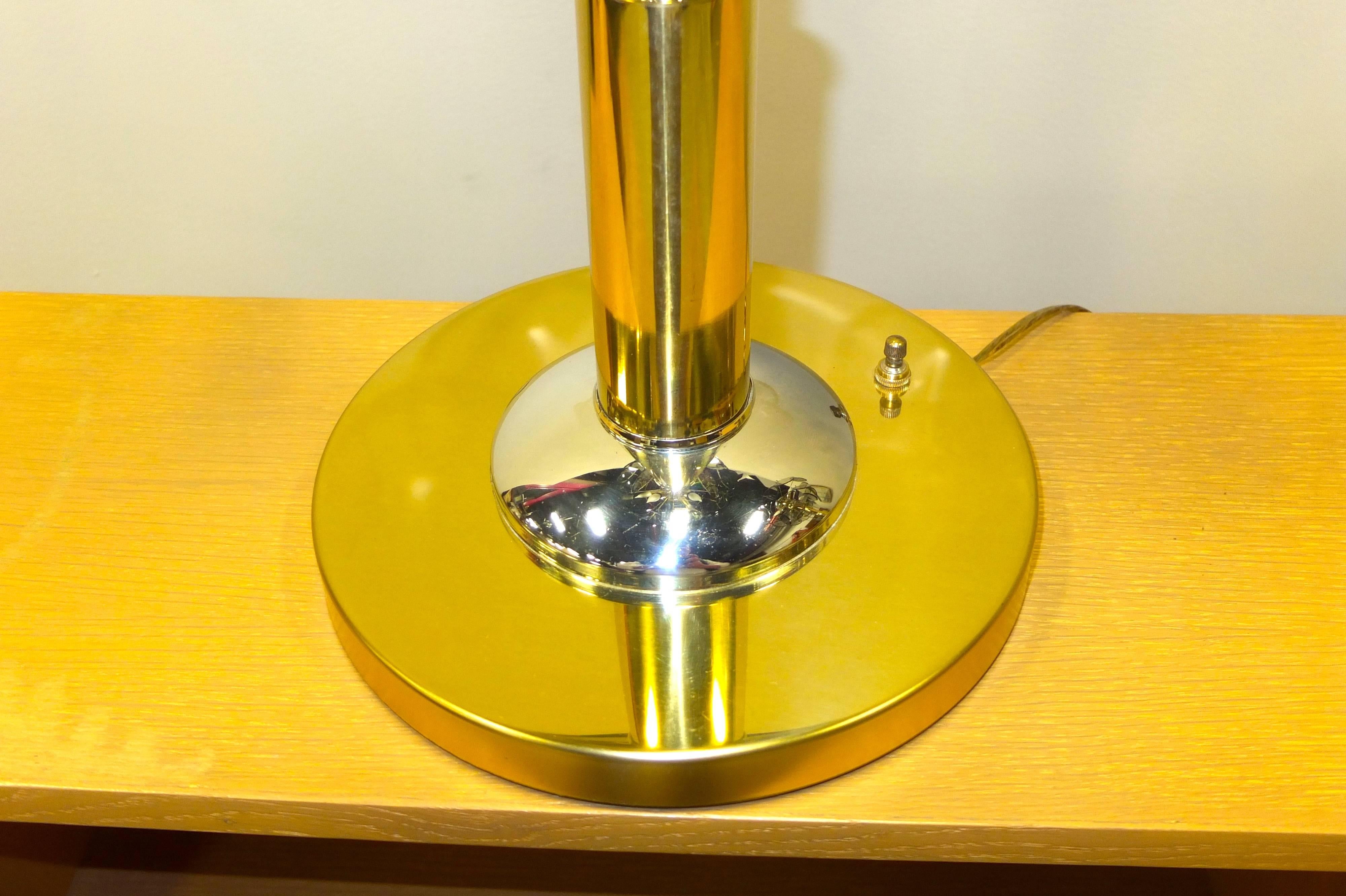 Pair of Brass, Chrome and Smoked Glass Lamps After Vistosi For Sale 3