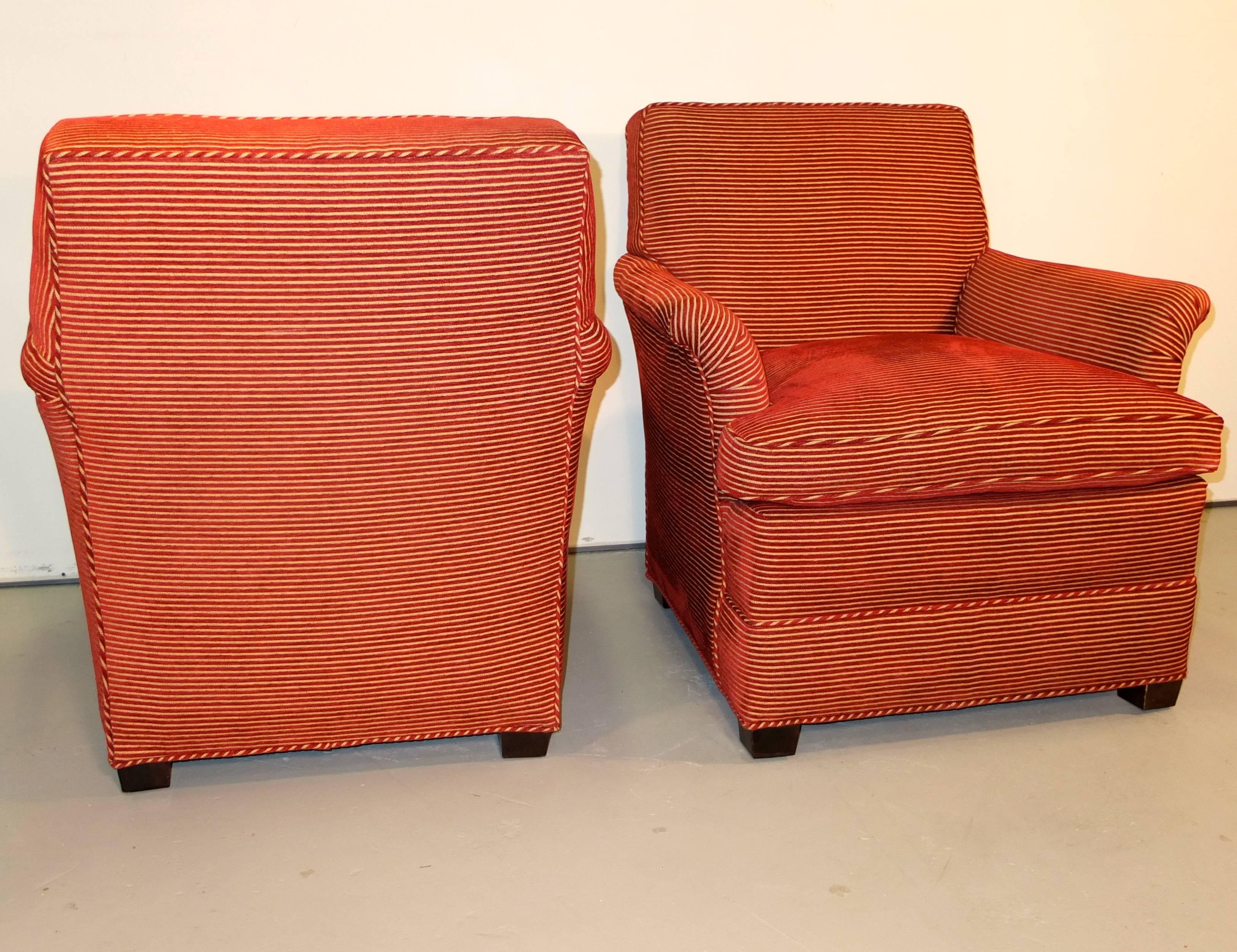 20th Century Pair of Upholstered Lounge Chairs