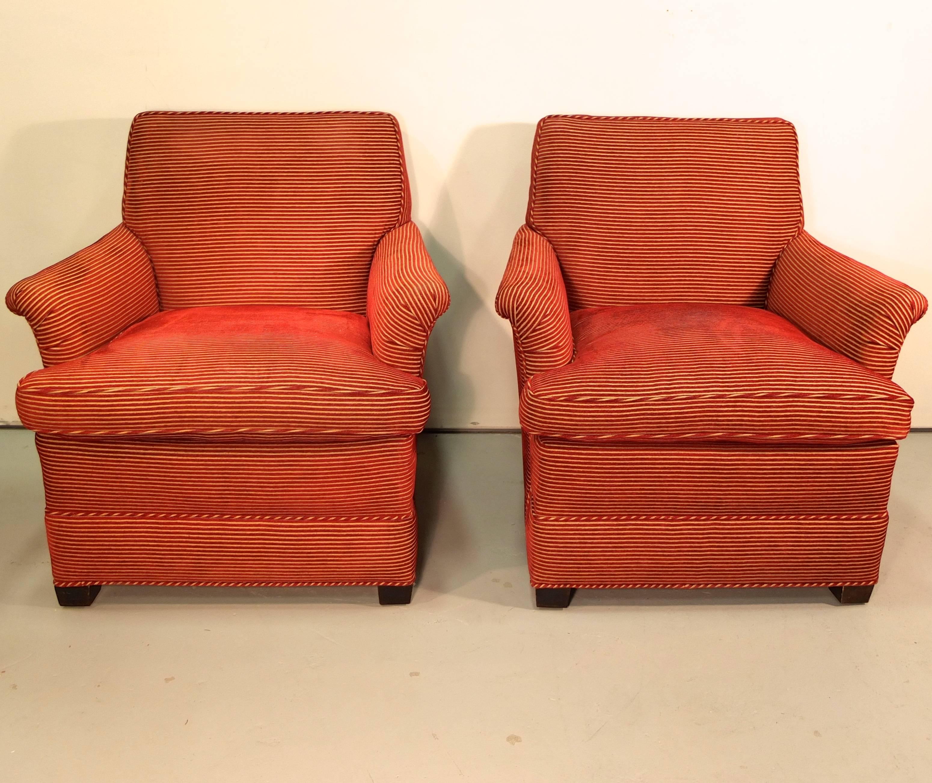 Pair of Upholstered Lounge Chairs 3