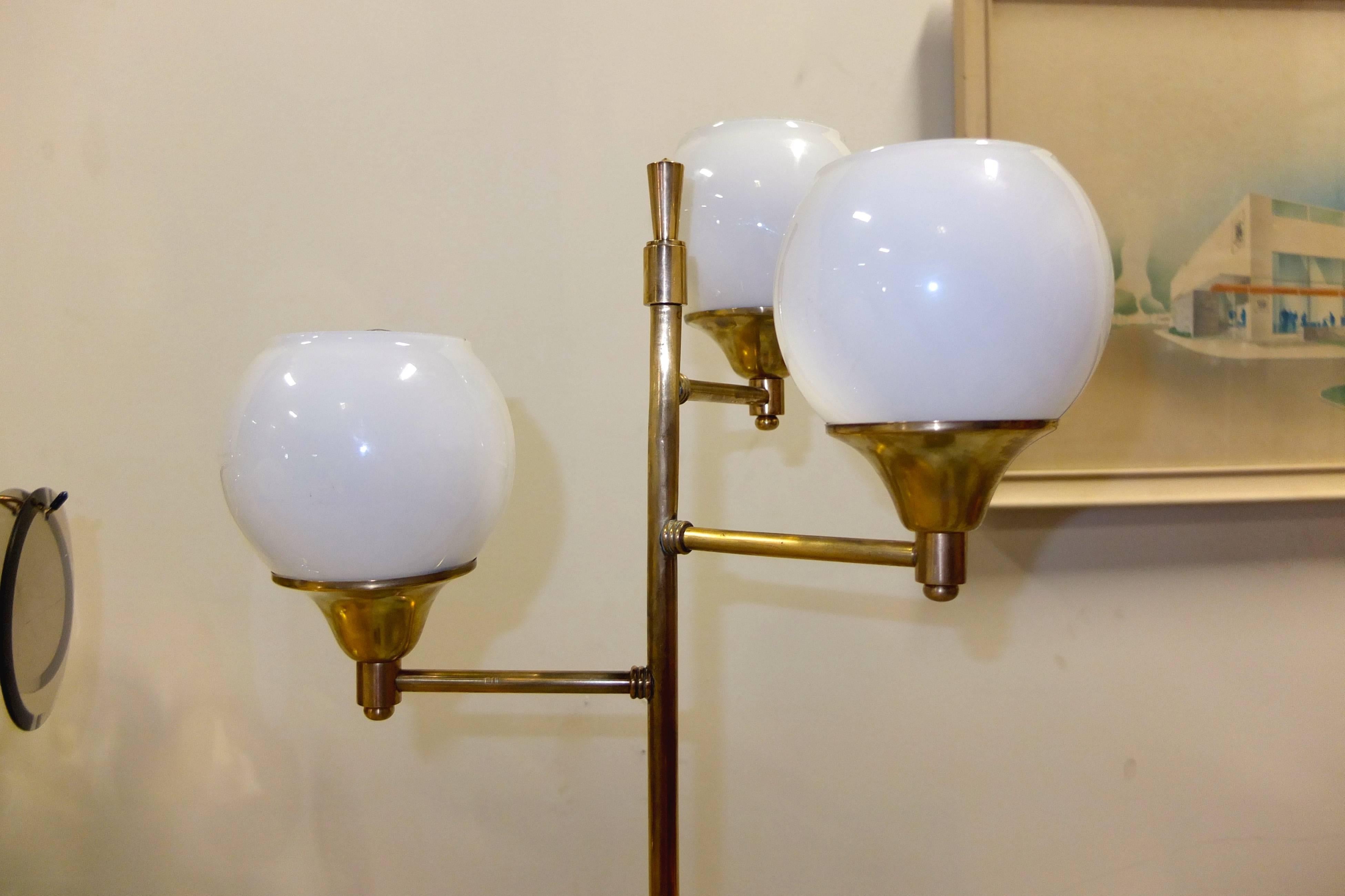Mid-Century Modern 1950s Italian Three-Globe Floor Lamp