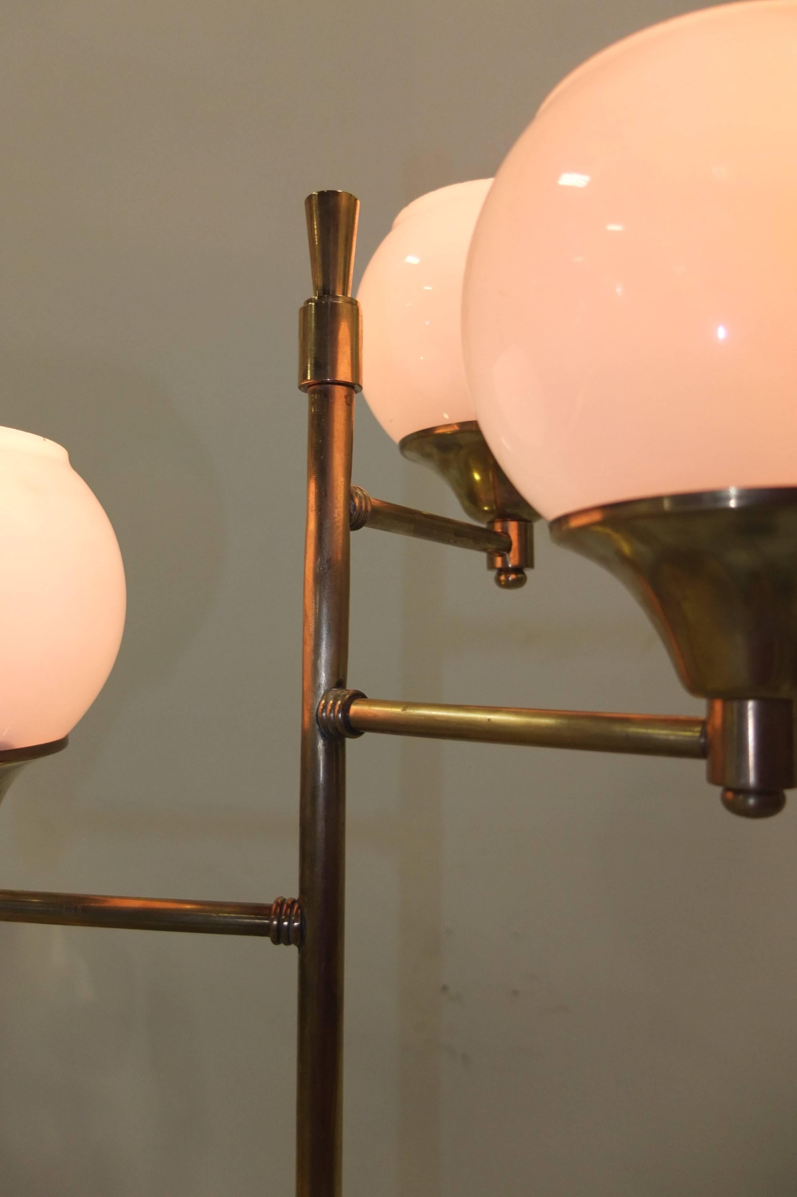 1950s Italian Three-Globe Floor Lamp In Excellent Condition In Hanover, MA