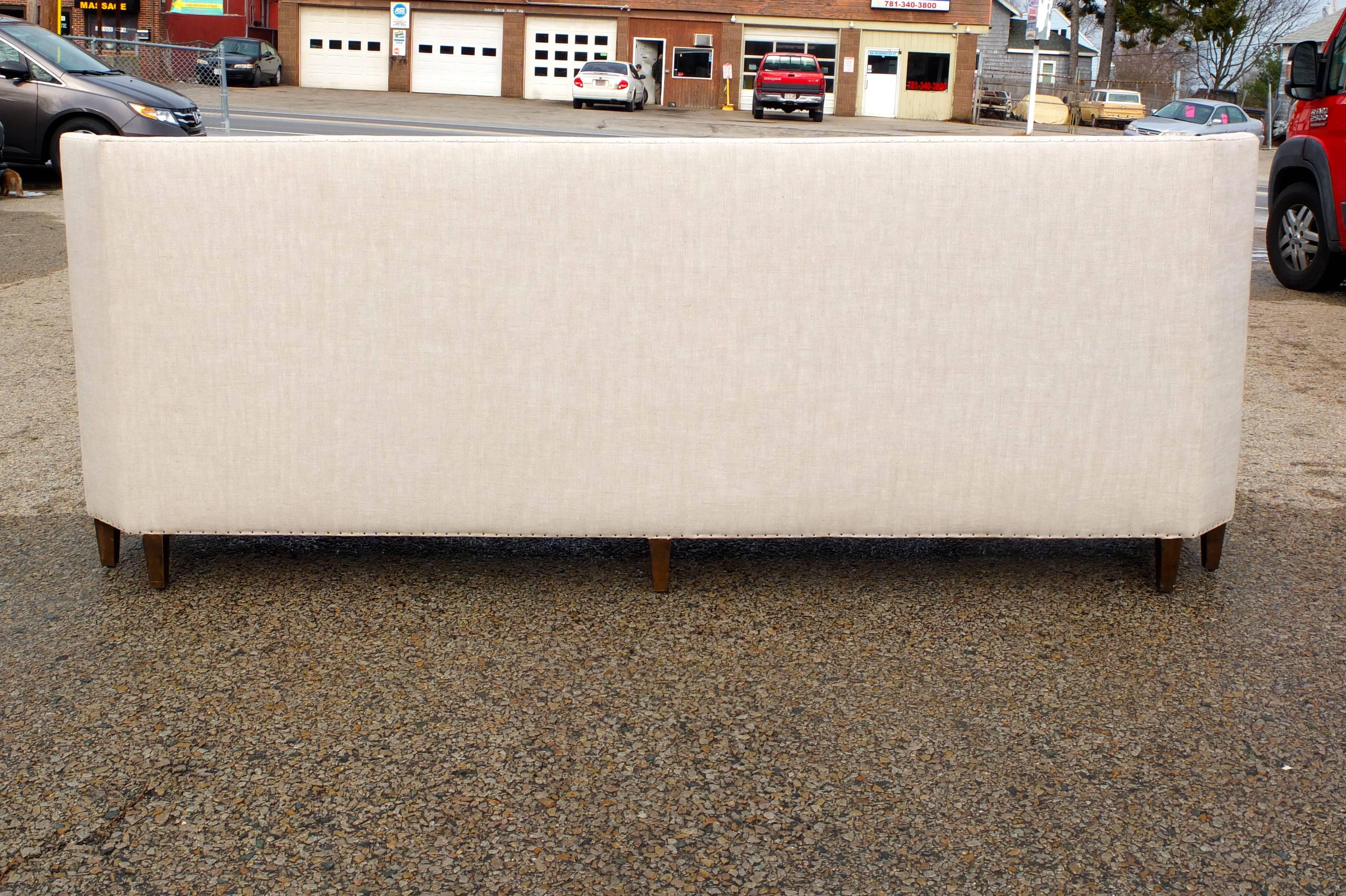 Upholstered High Back Banquette In Excellent Condition In Hanover, MA