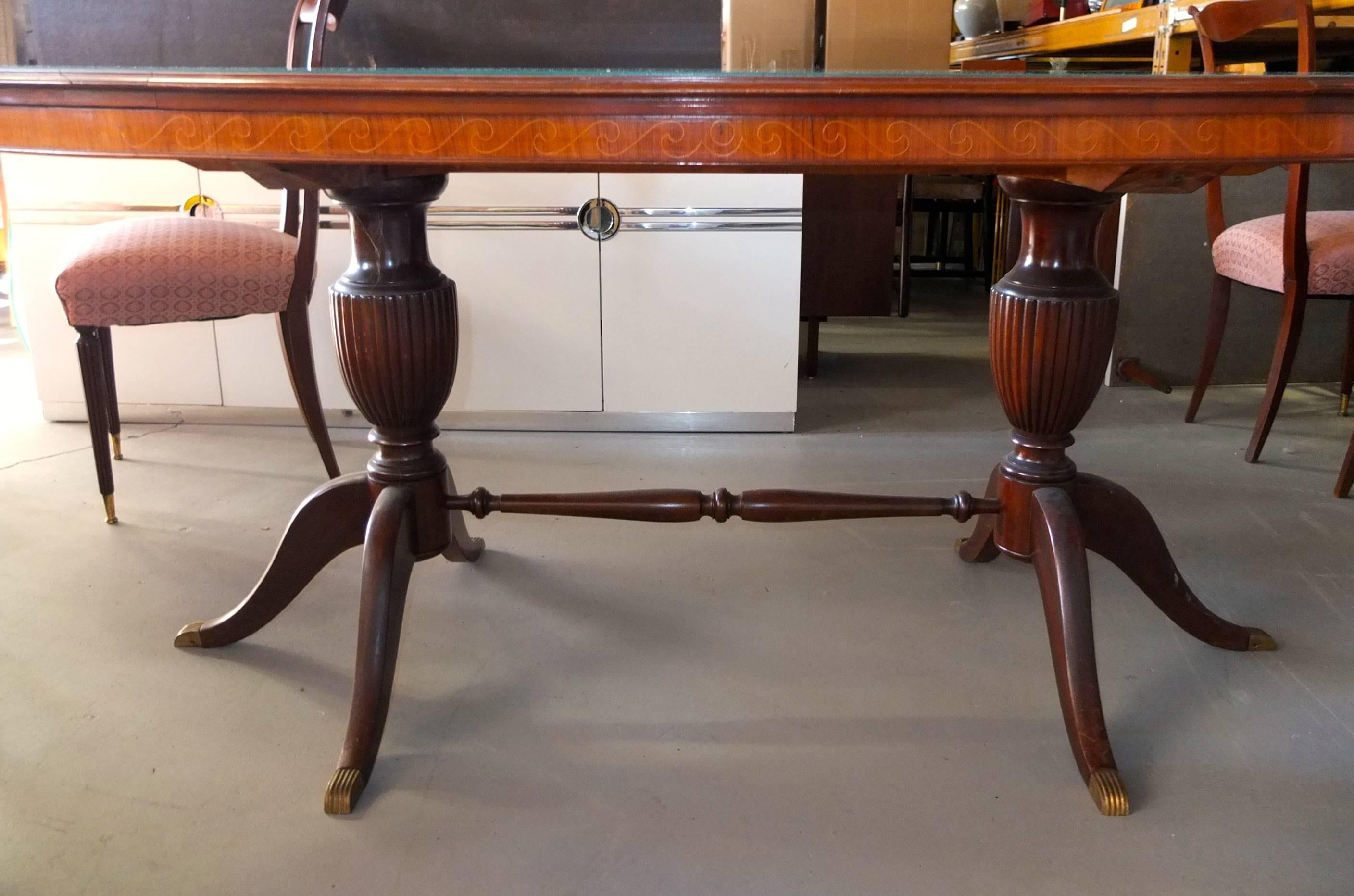 green glass dining table