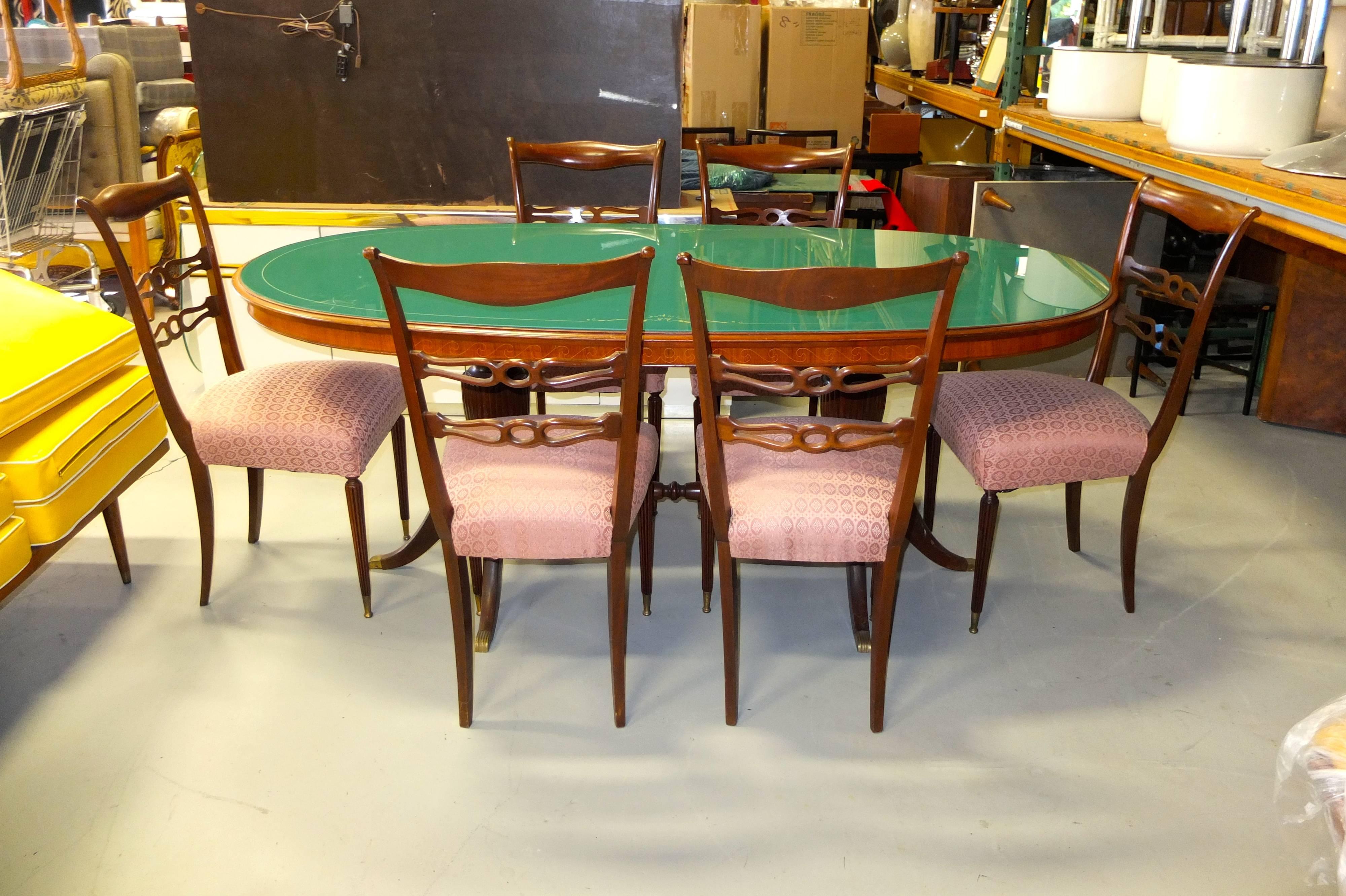 Set of Six 1950's Italian Dining Chairs For Sale 1