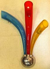 C.V.M. Post-Modern Tri-Color Murano Glass Wall Lamp