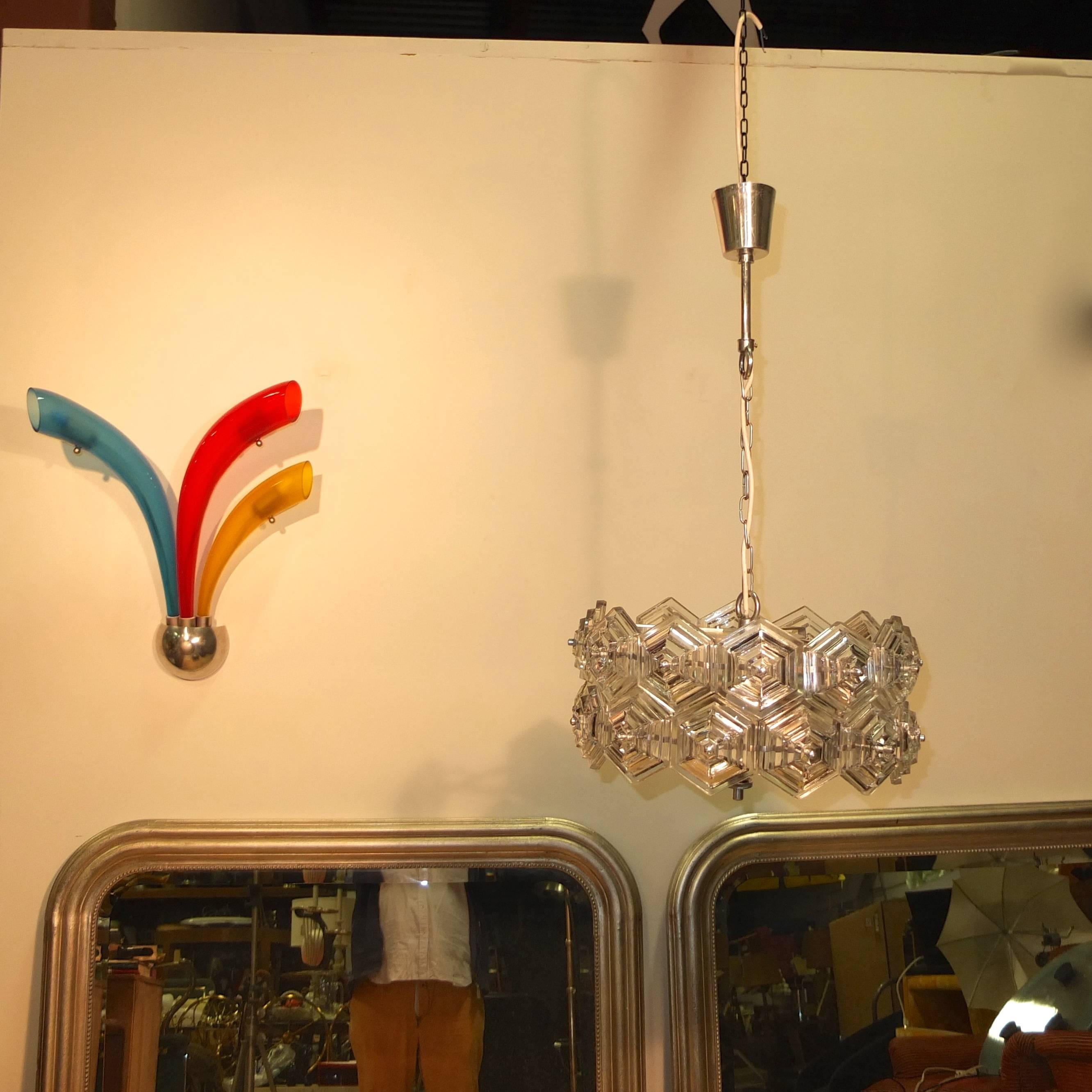 C.V.M. Post-Modern Tri-Color Murano Glass Wall Lamp 2