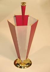 French 1950's Brass & Perforated Metal Umbrella Stand