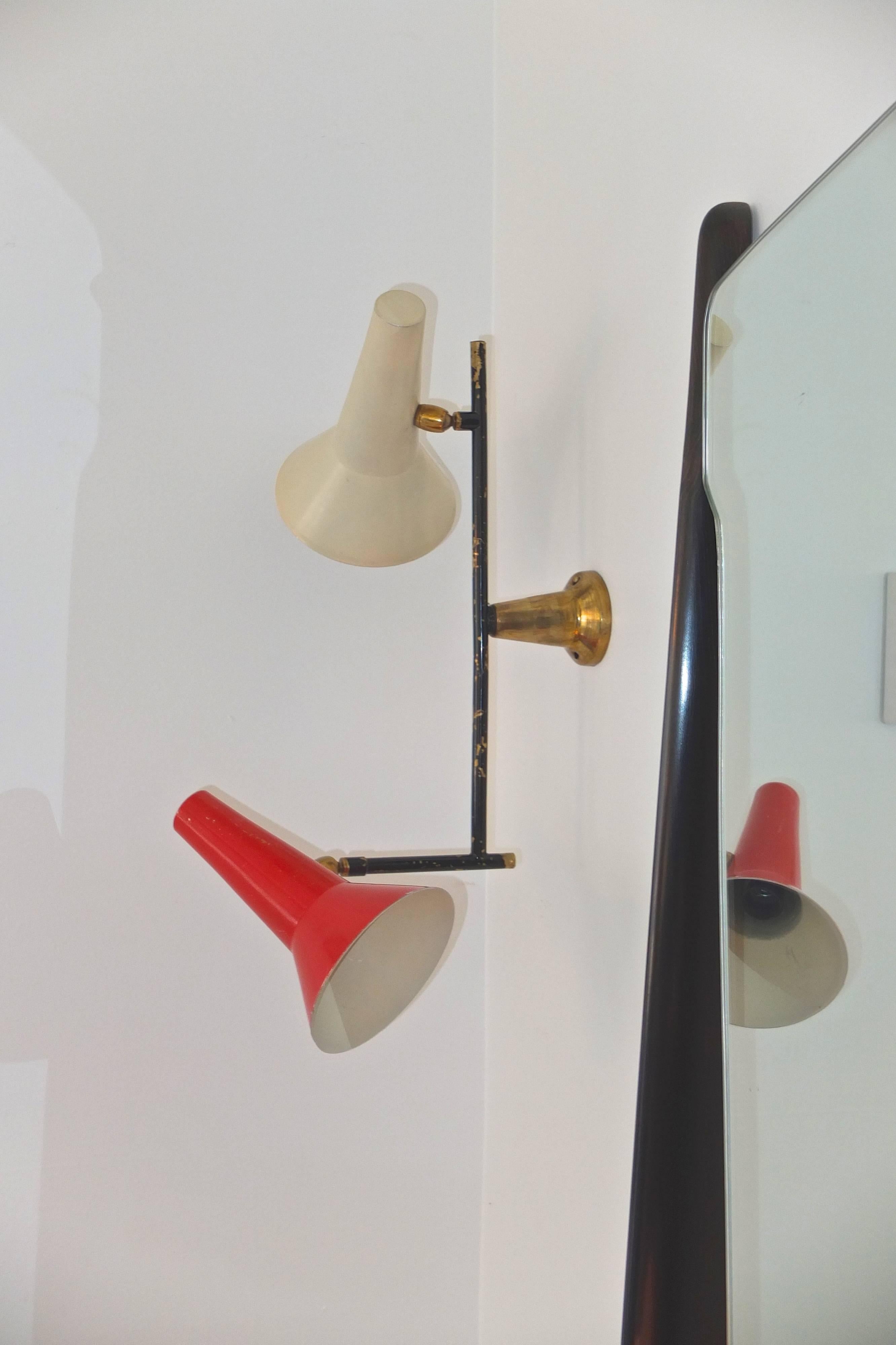 Brass 1950s Italian Wall Lamp in the Style of Gino Sarfatti's 169/2 for Arteluce