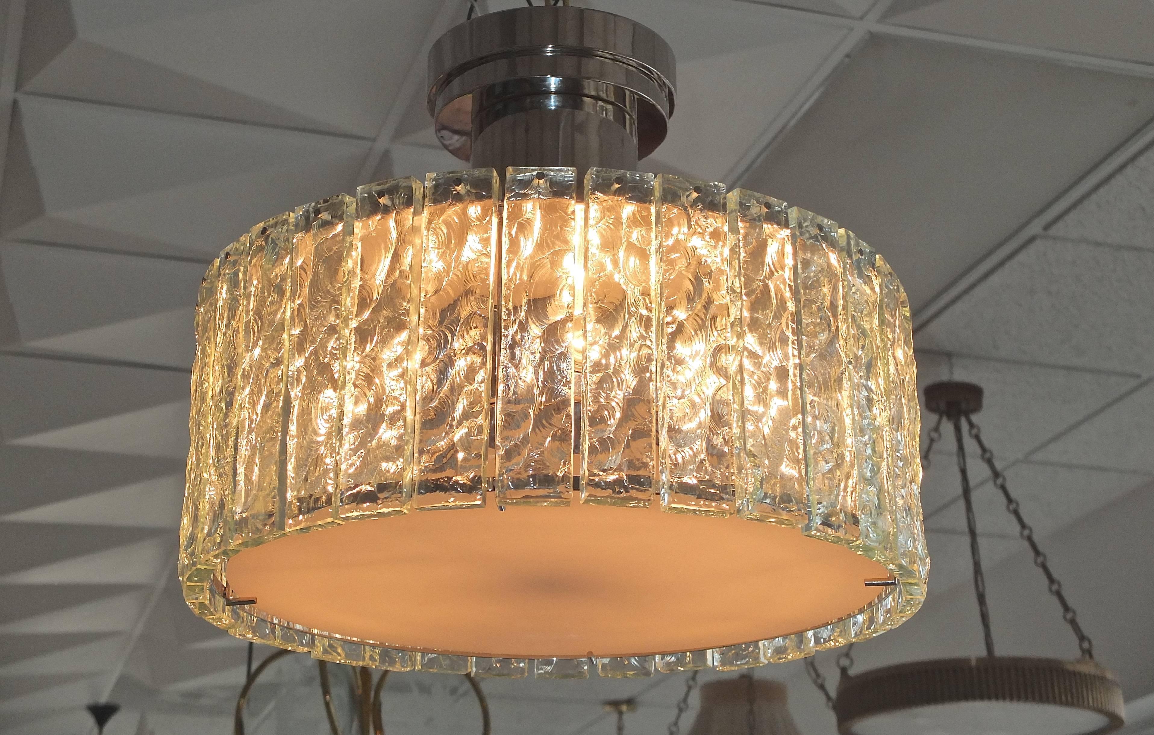Brass Ceiling Light by Max Ingrand for Fontana Arte