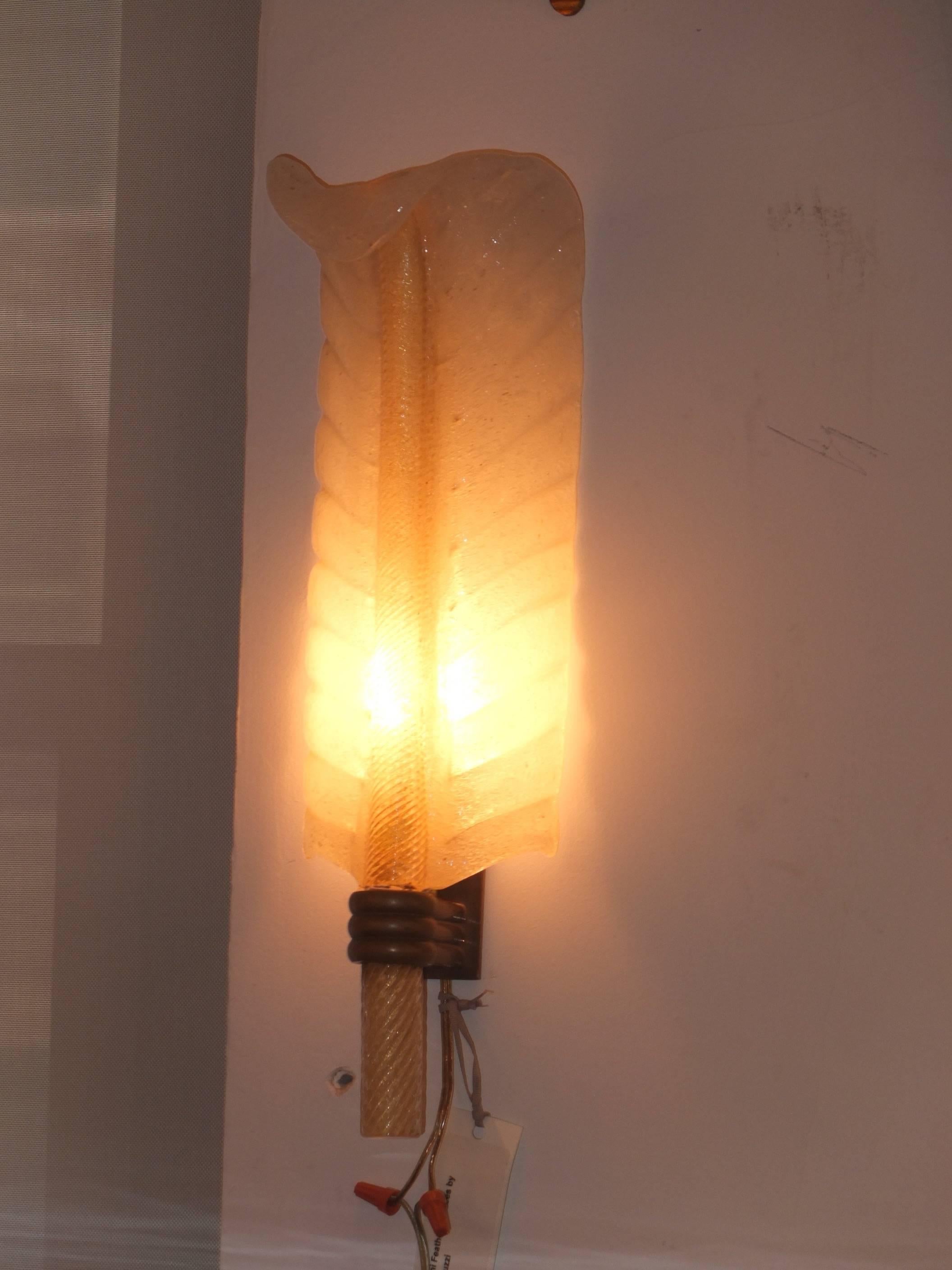 Coppia di sconsigli Venini con piume di Tomaso Buzzi 1930 in vendita 4