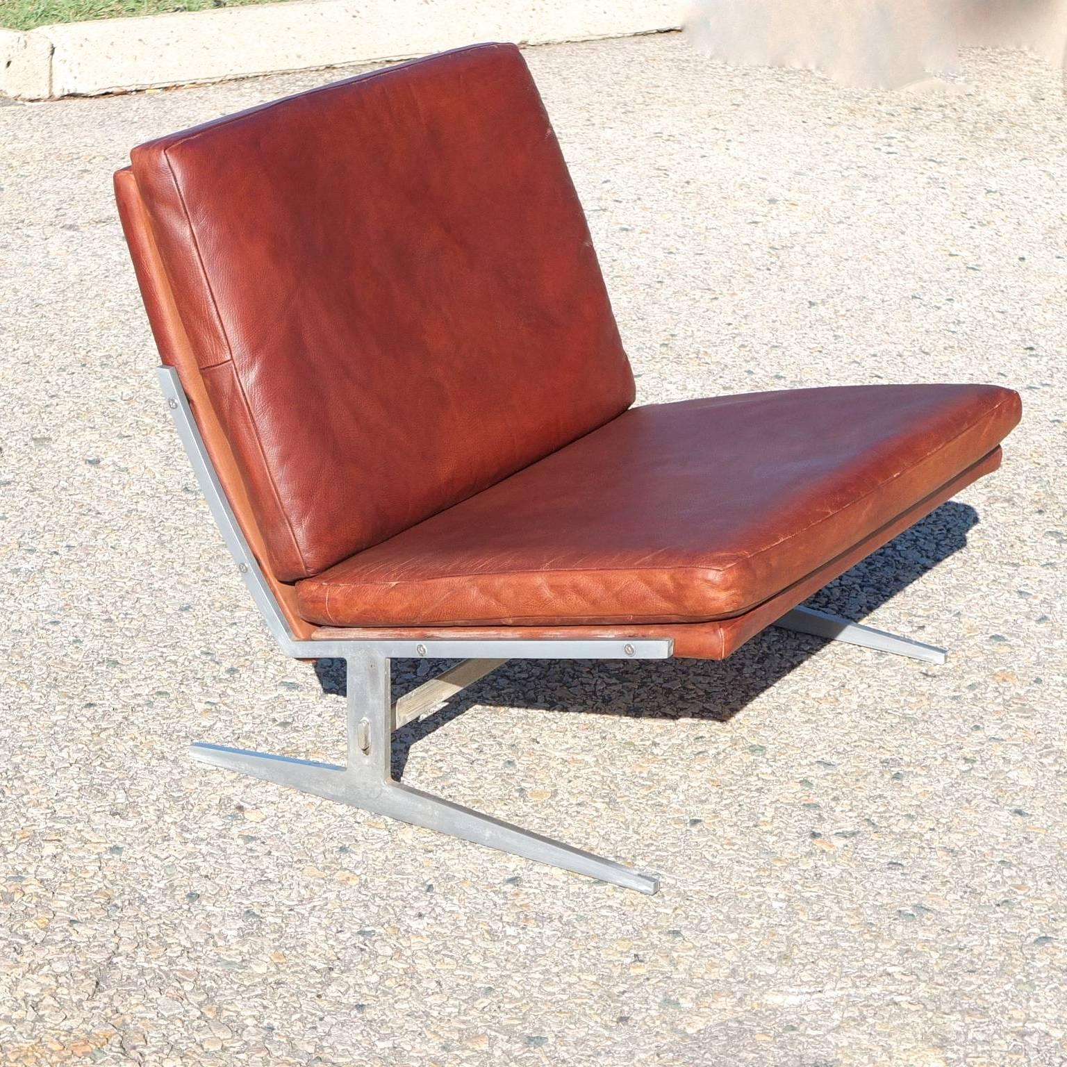 Leather Pair of BO-561 Lounge Chairs Designed by Fabricius & Kastholm