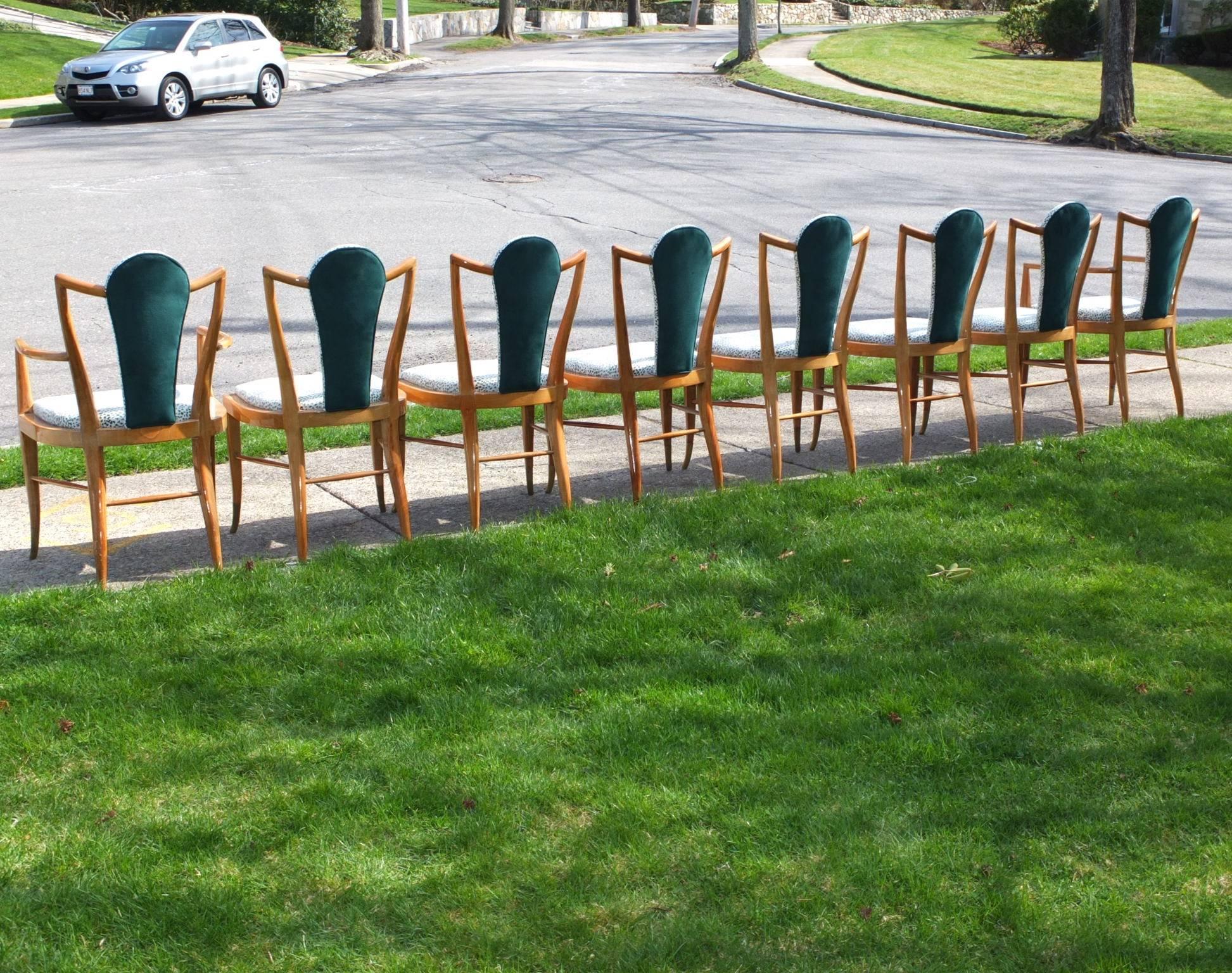Set of Eight 1950s Dining Chairs by Adolfo Genovese 1