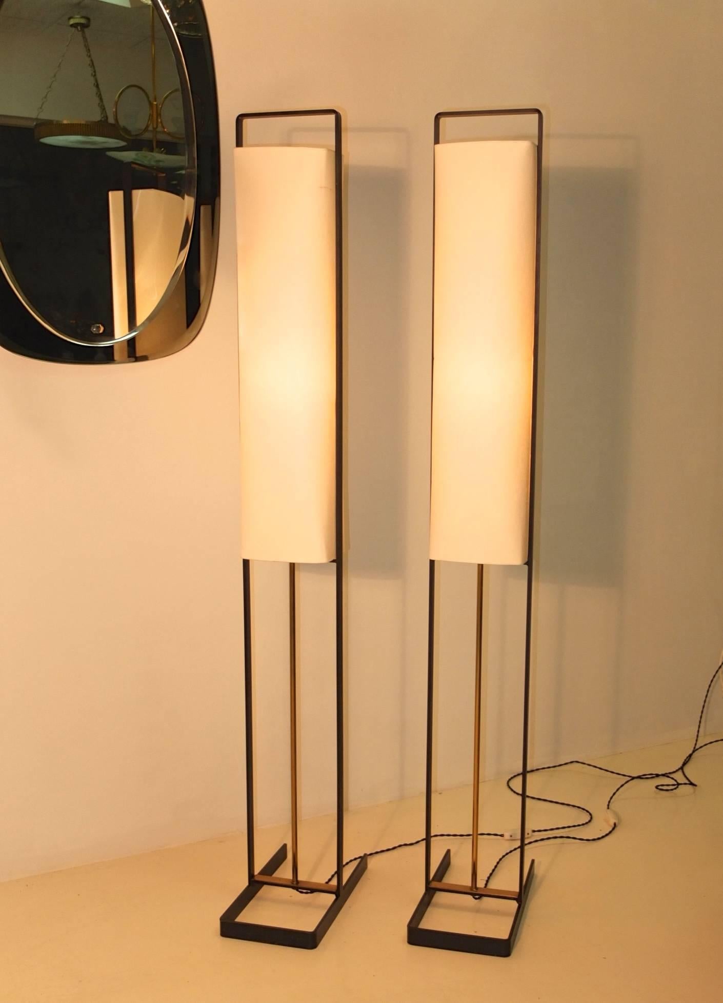 Pair of Floor Lamps Attributed to Jean Boris Lacroix In Excellent Condition In Hanover, MA