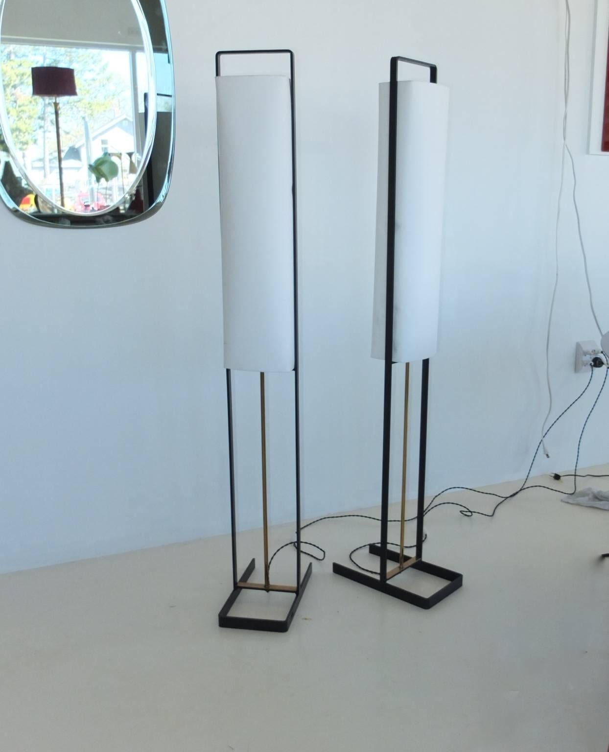 Pair of Floor Lamps Attributed to Jean Boris Lacroix 1