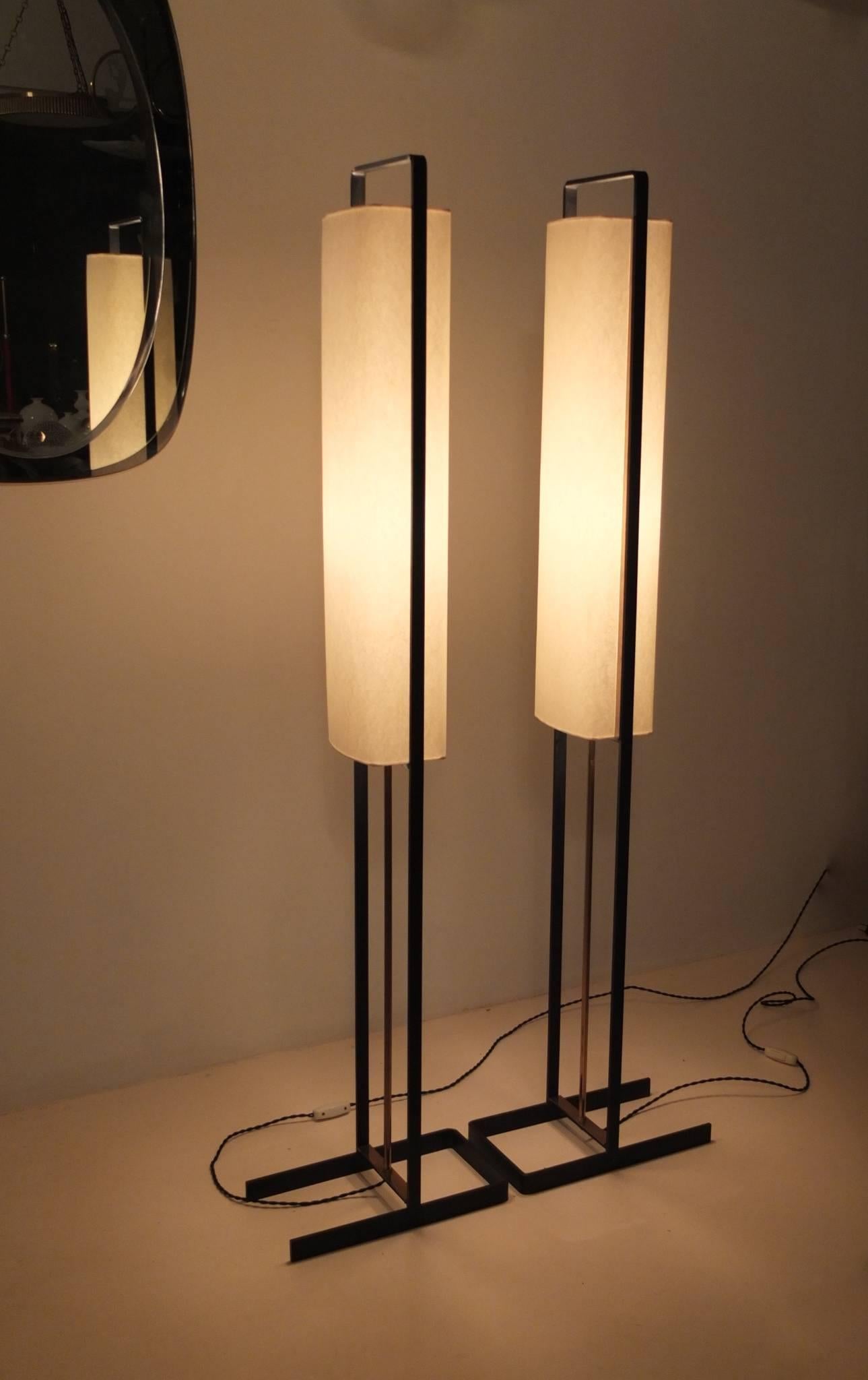 Pair of Floor Lamps Attributed to Jean Boris Lacroix 2