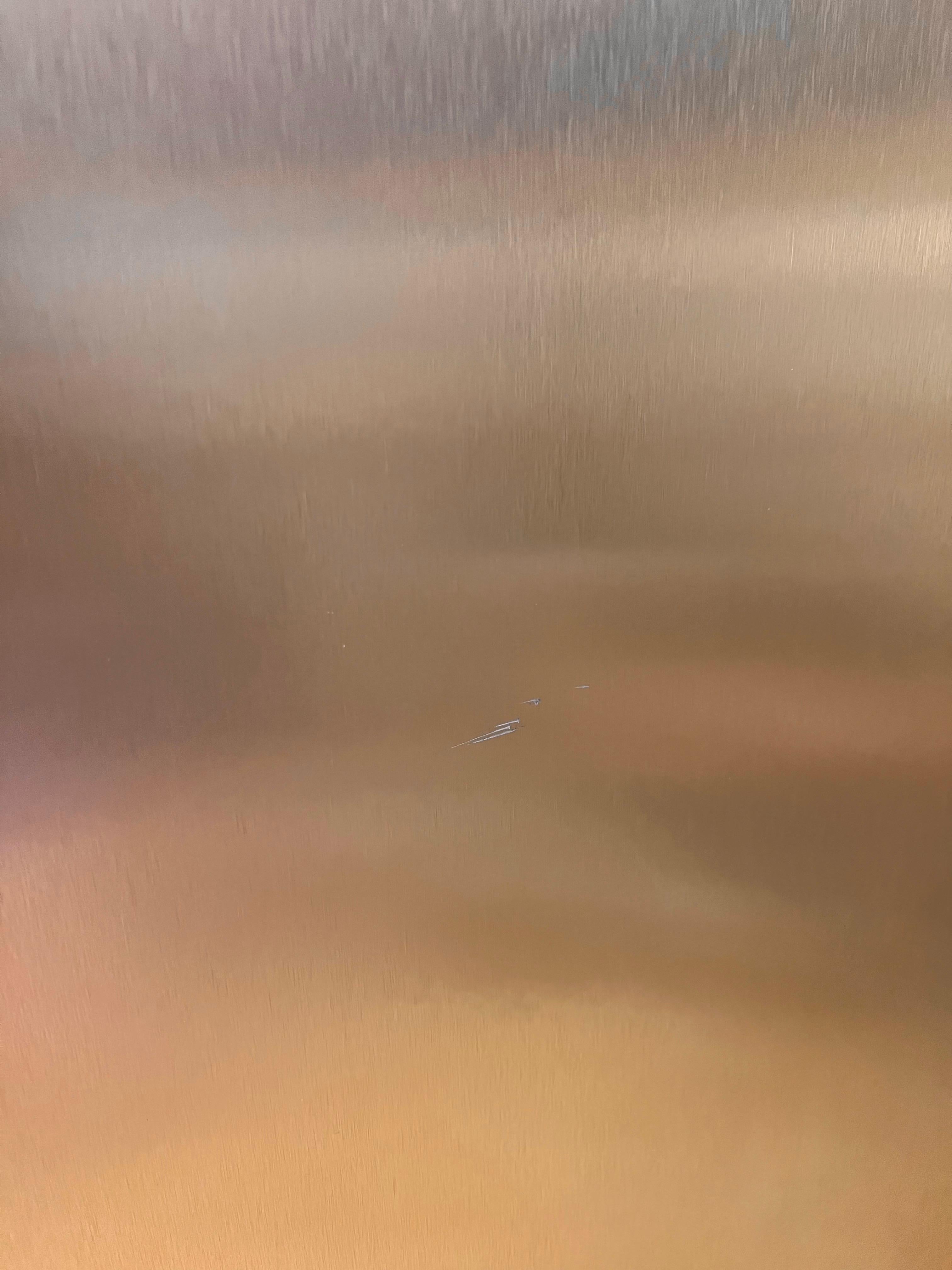 Ello Persian Red Travertine and Brass Sideboard In Good Condition For Sale In Hanover, MA
