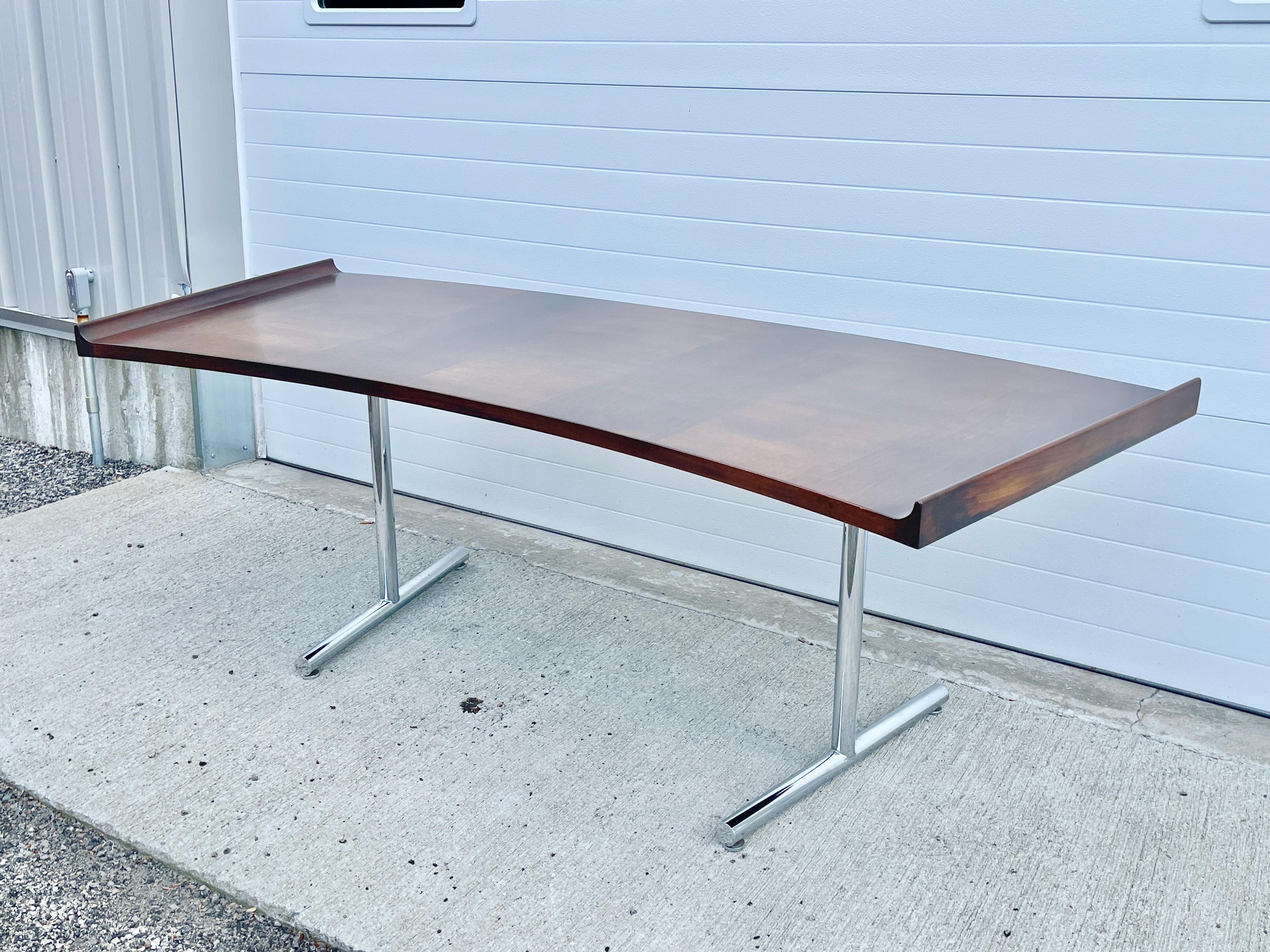 Mid-Century Modern Harvey Probber Curved Walnut Desk For Sale