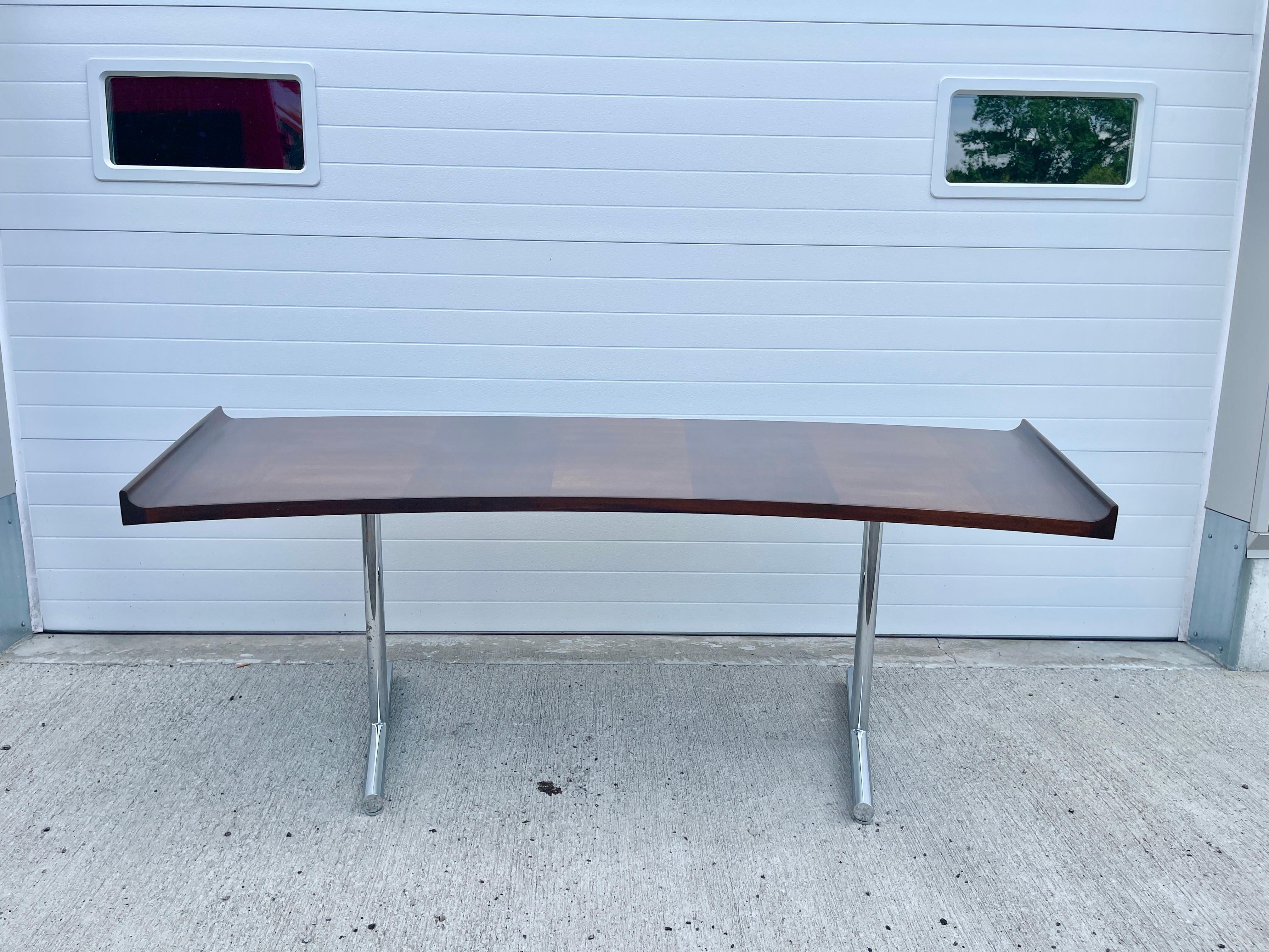 Mid-20th Century Harvey Probber Curved Walnut Desk For Sale
