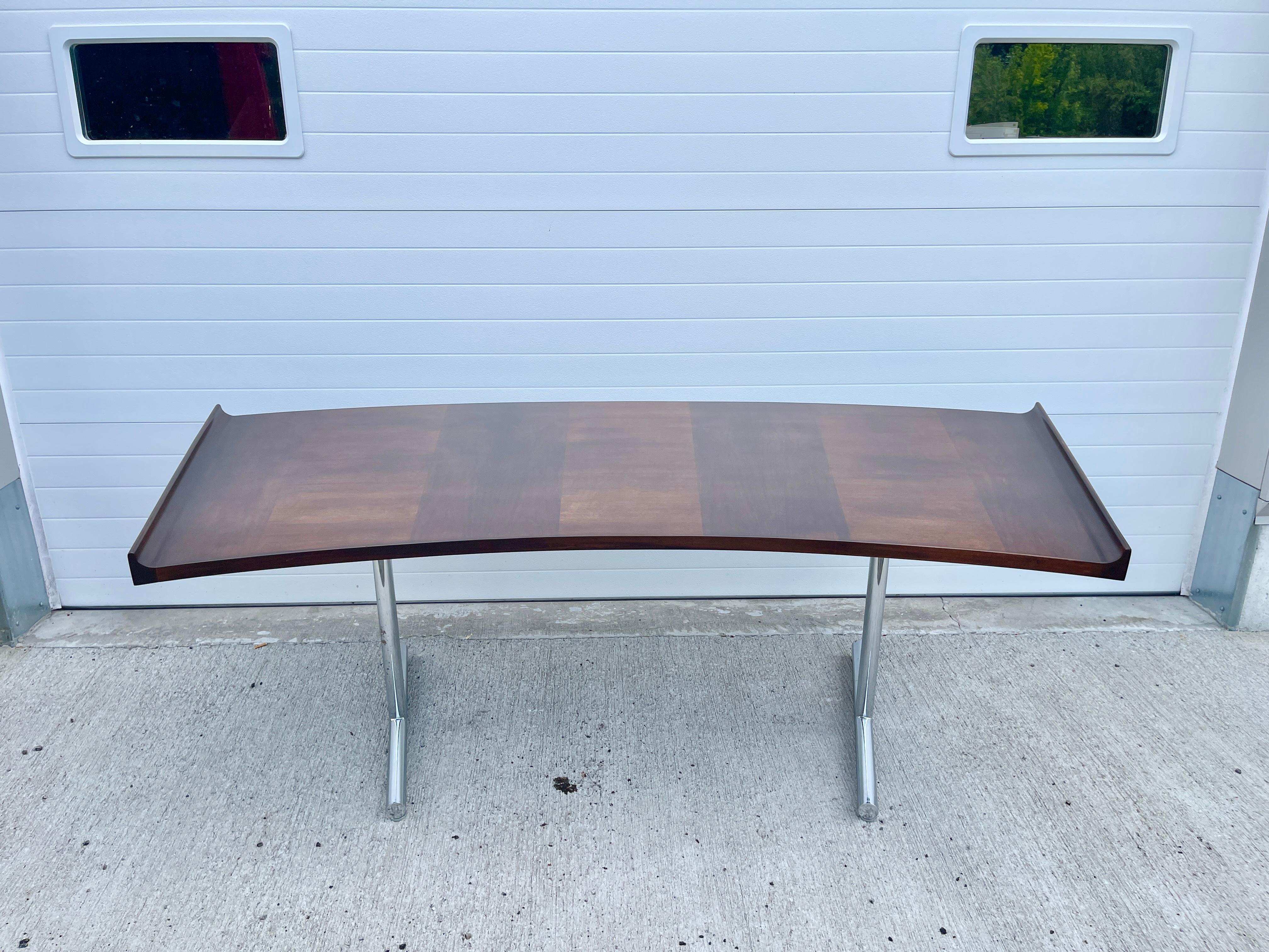 American Harvey Probber Curved Walnut Desk For Sale