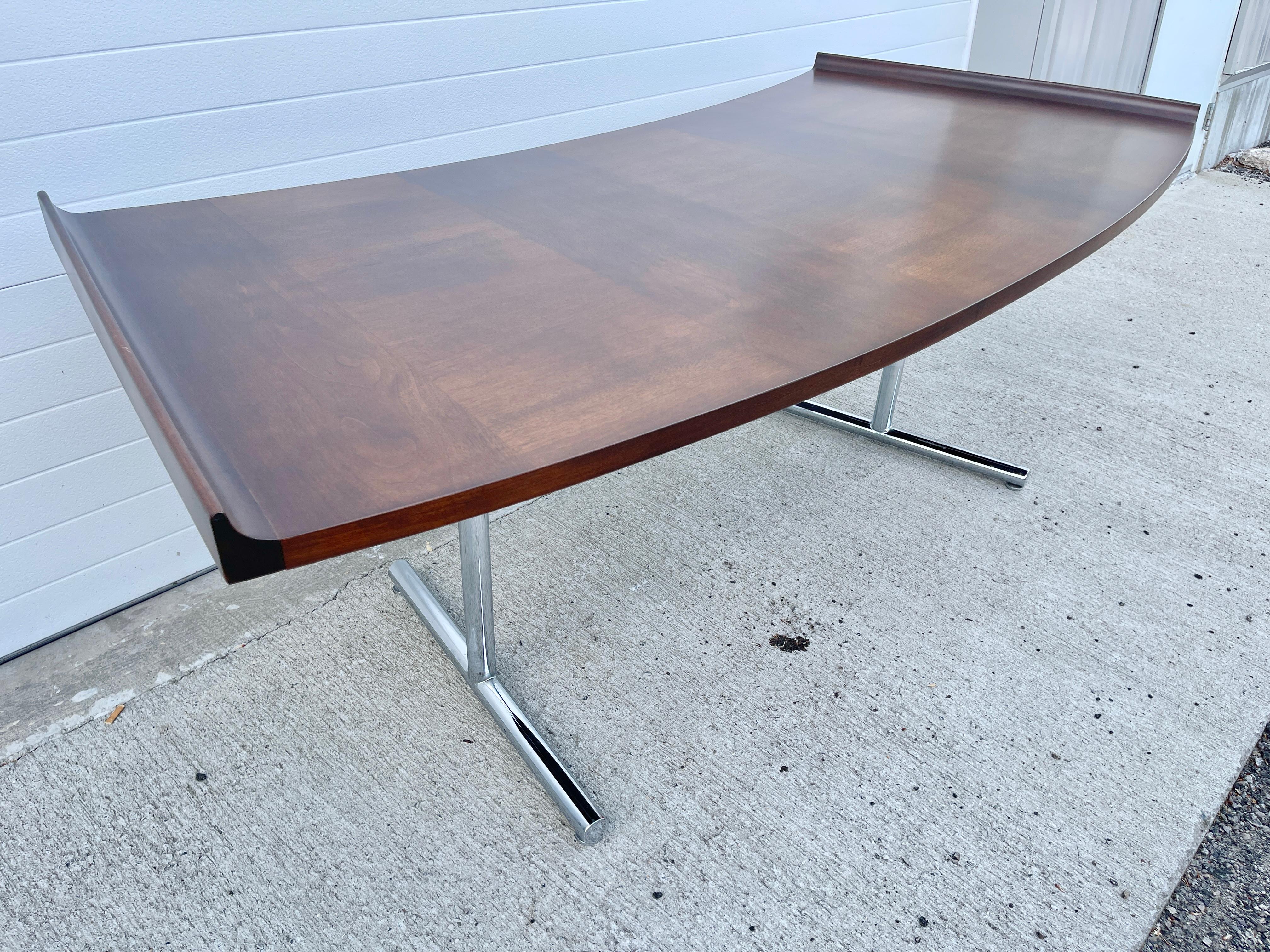Harvey Probber Curved Walnut Desk For Sale 4