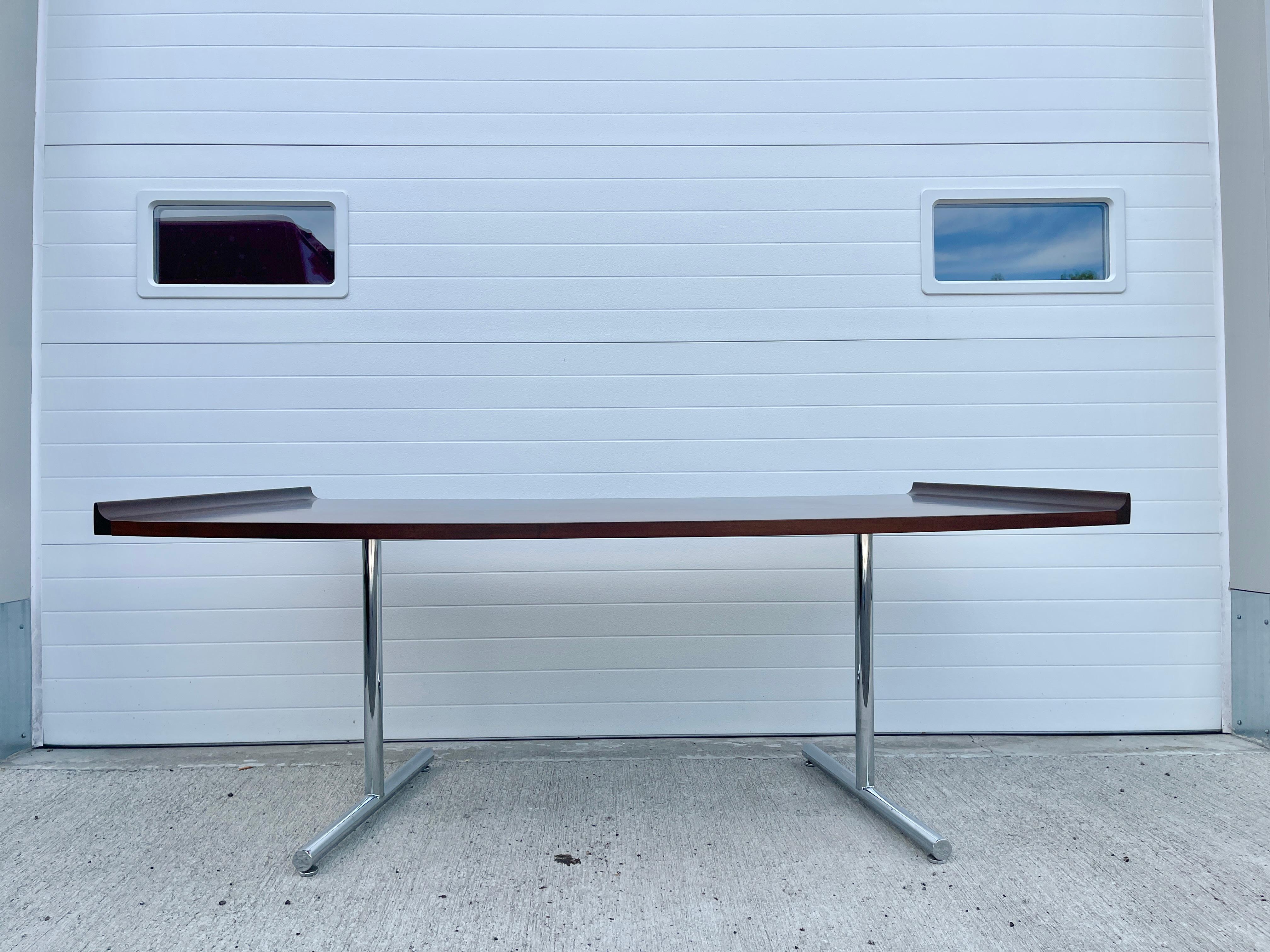 Harvey Probber Curved Walnut Desk For Sale 8